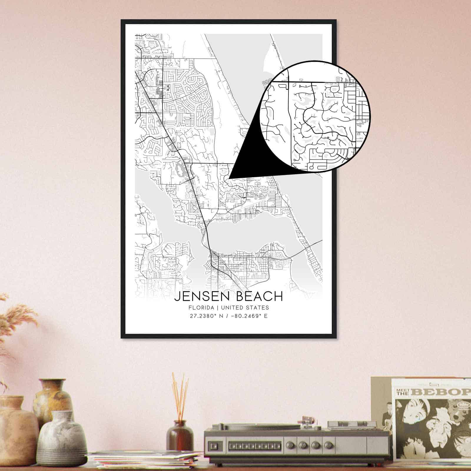 Deerfield Kansas Map Poster, Modern Home Decor Wall Art Print (Copy)