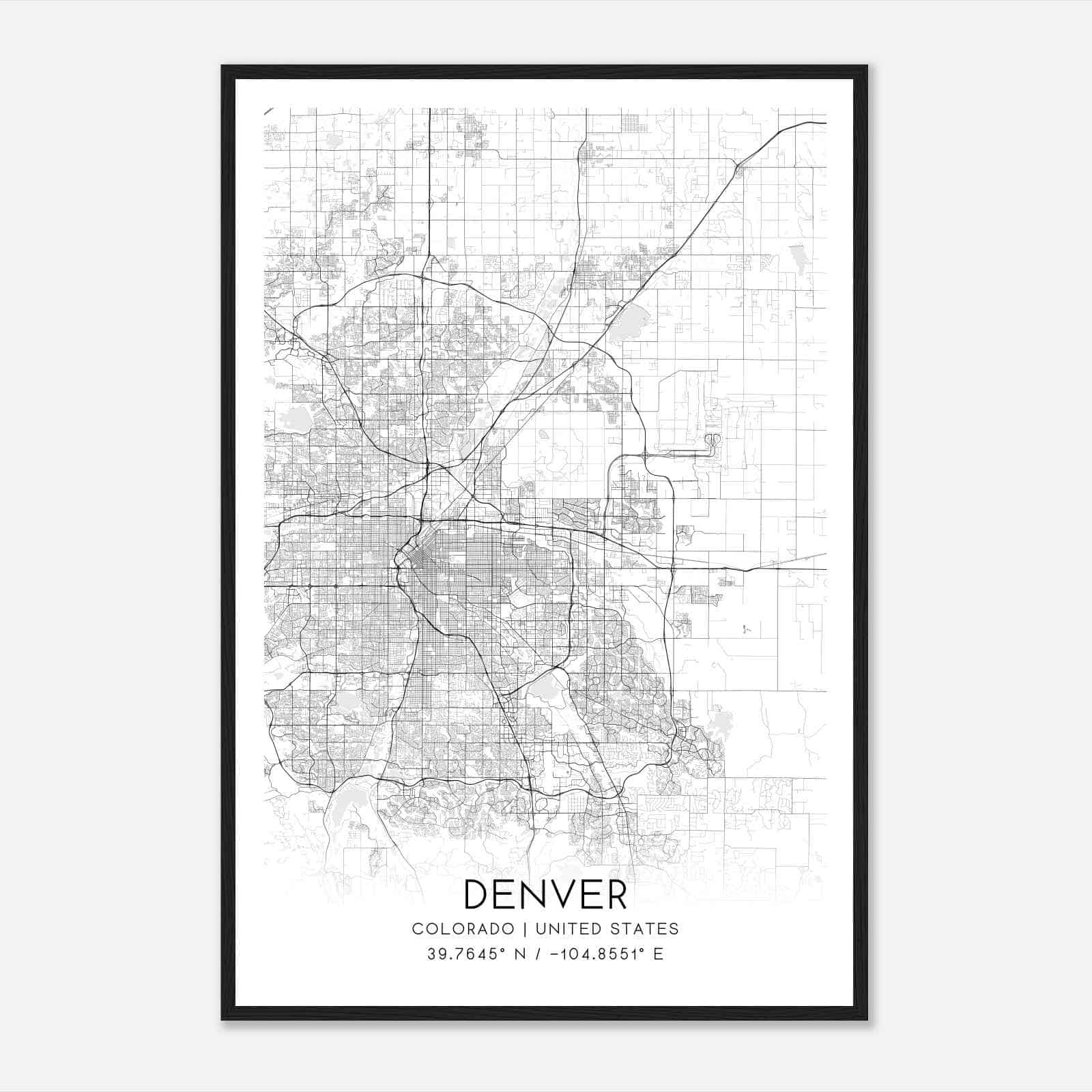 Denver Colorado Map Poster, Modern Home Decor Wall Art Print