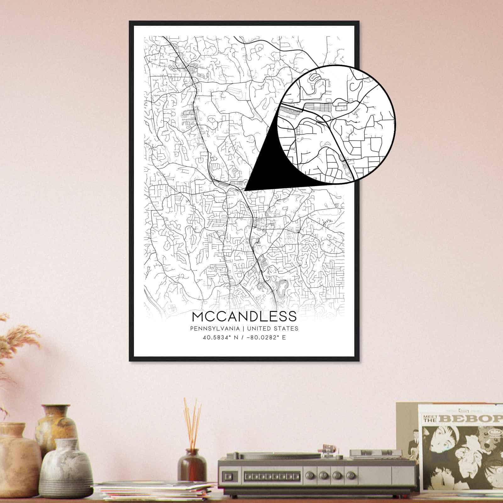 Deerfield Kansas Map Poster, Modern Home Decor Wall Art Print (Copy)