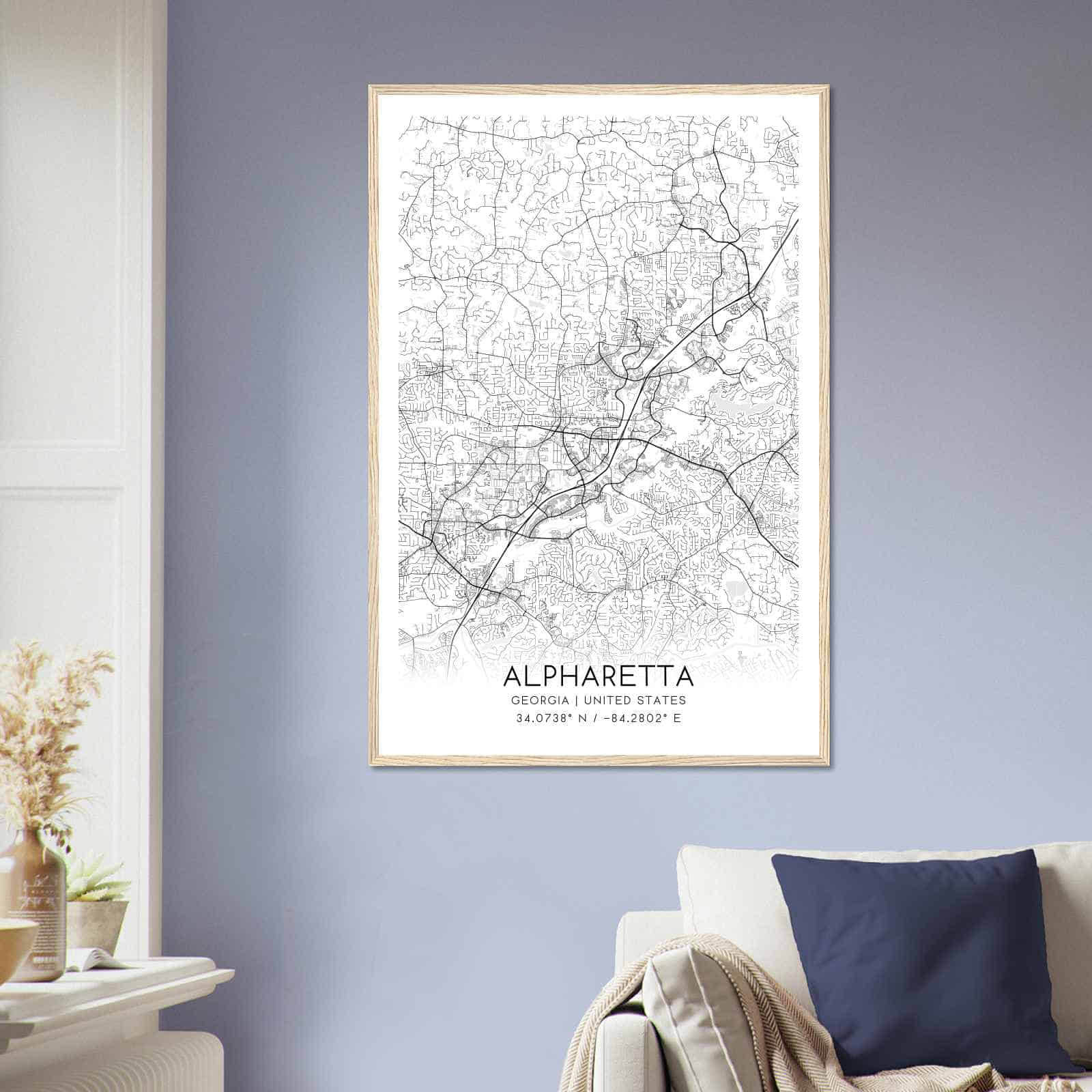Deerfield Kansas Map Poster, Modern Home Decor Wall Art Print (Copy)