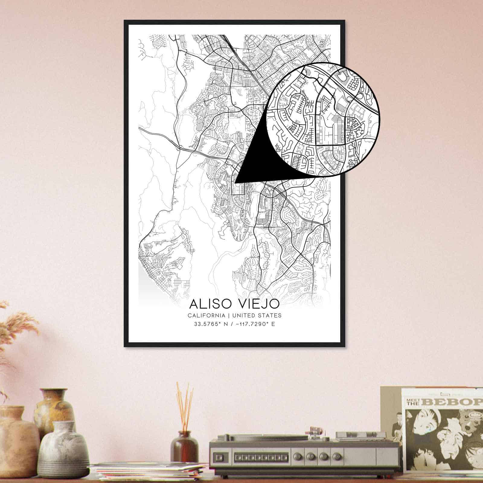 Deerfield Kansas Map Poster, Modern Home Decor Wall Art Print (Copy)