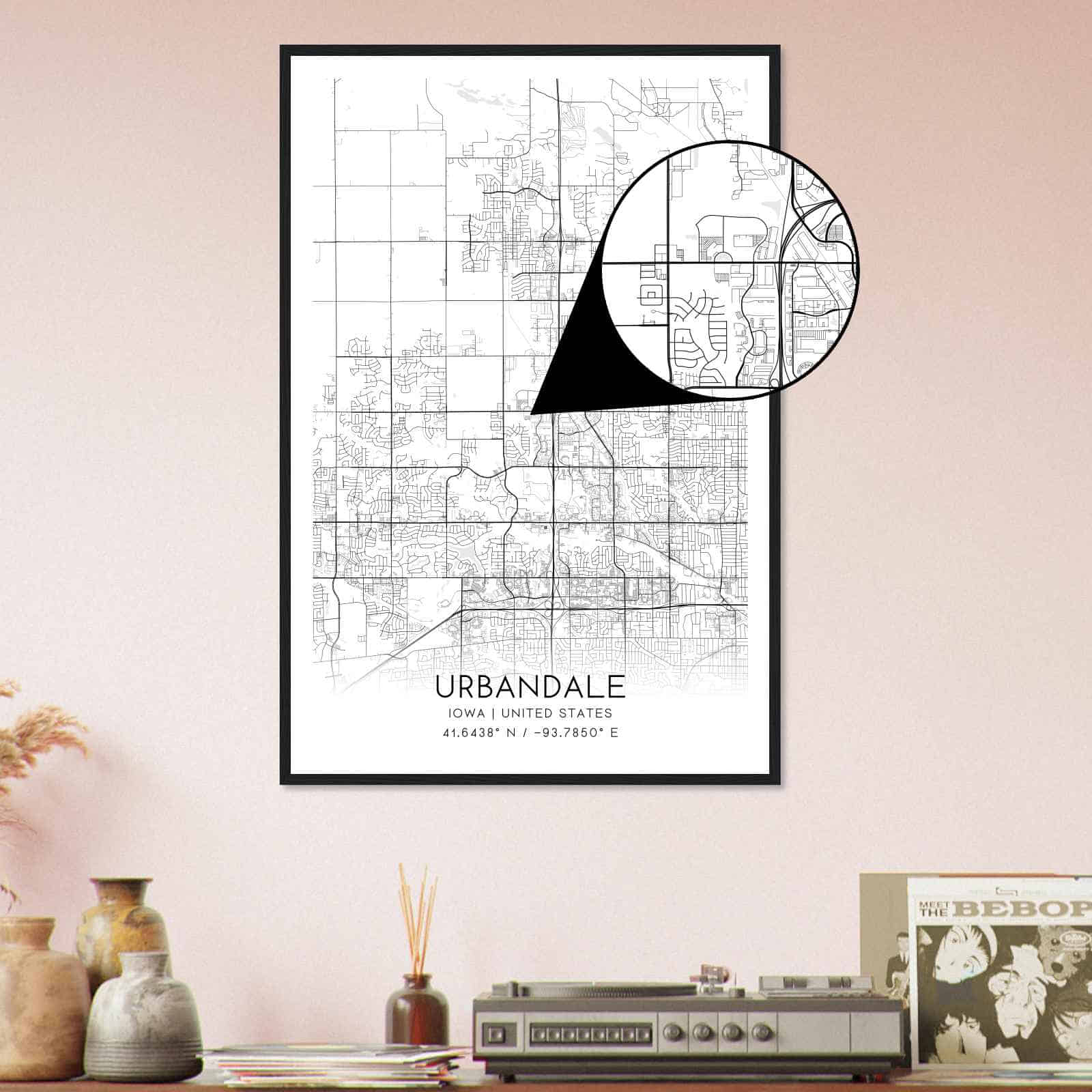 Deerfield Kansas Map Poster, Modern Home Decor Wall Art Print (Copy)