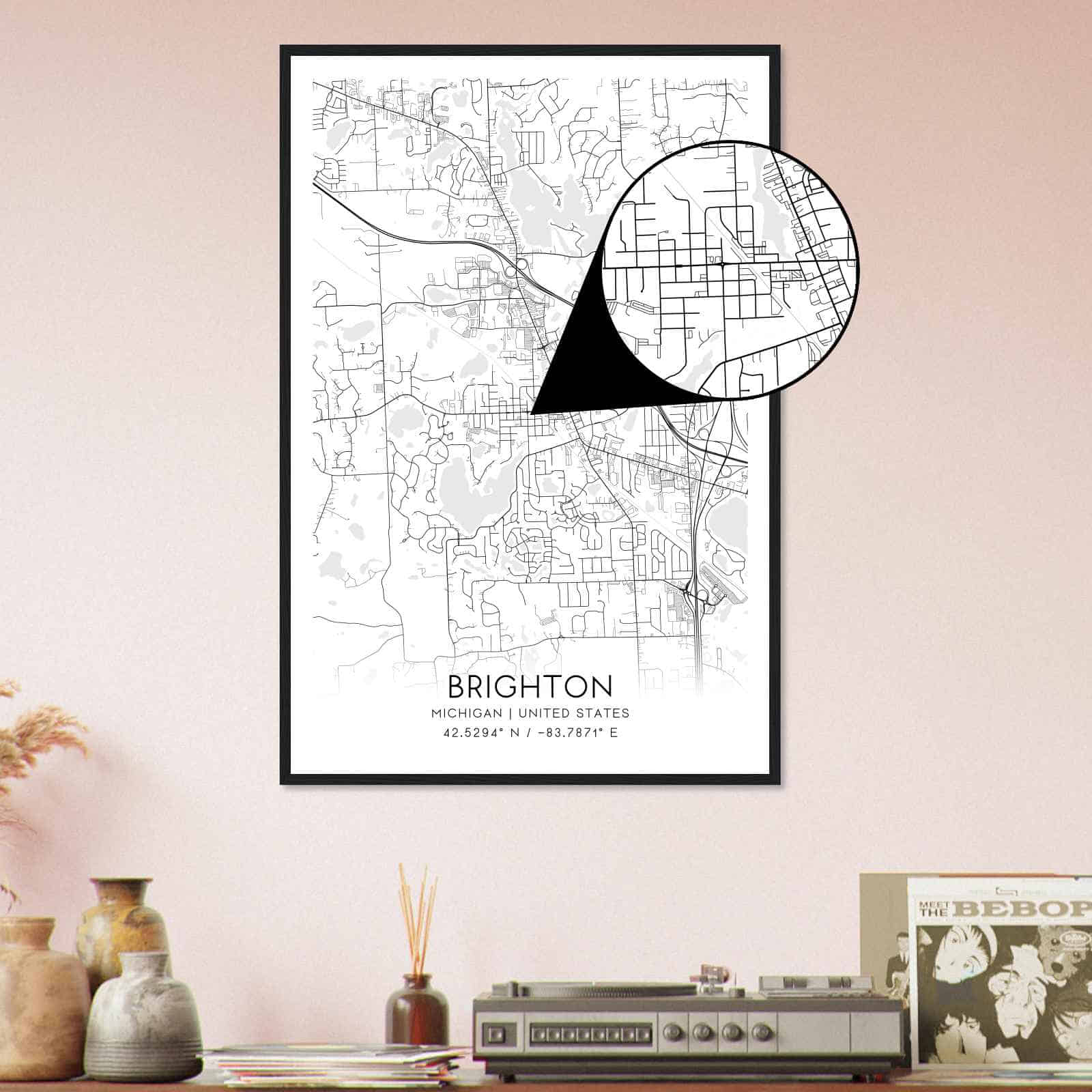 Deerfield Kansas Map Poster, Modern Home Decor Wall Art Print (Copy)