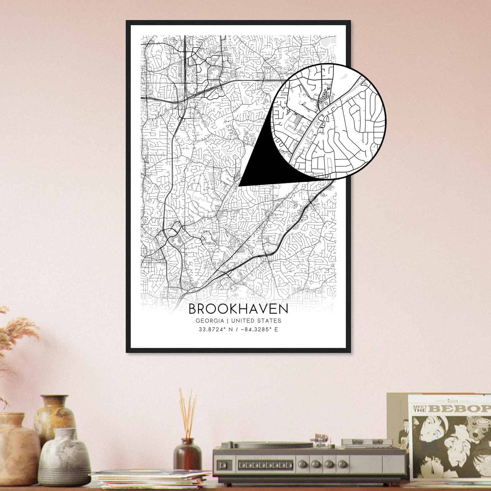 Deerfield Kansas Map Poster, Modern Home Decor Wall Art Print (Copy)