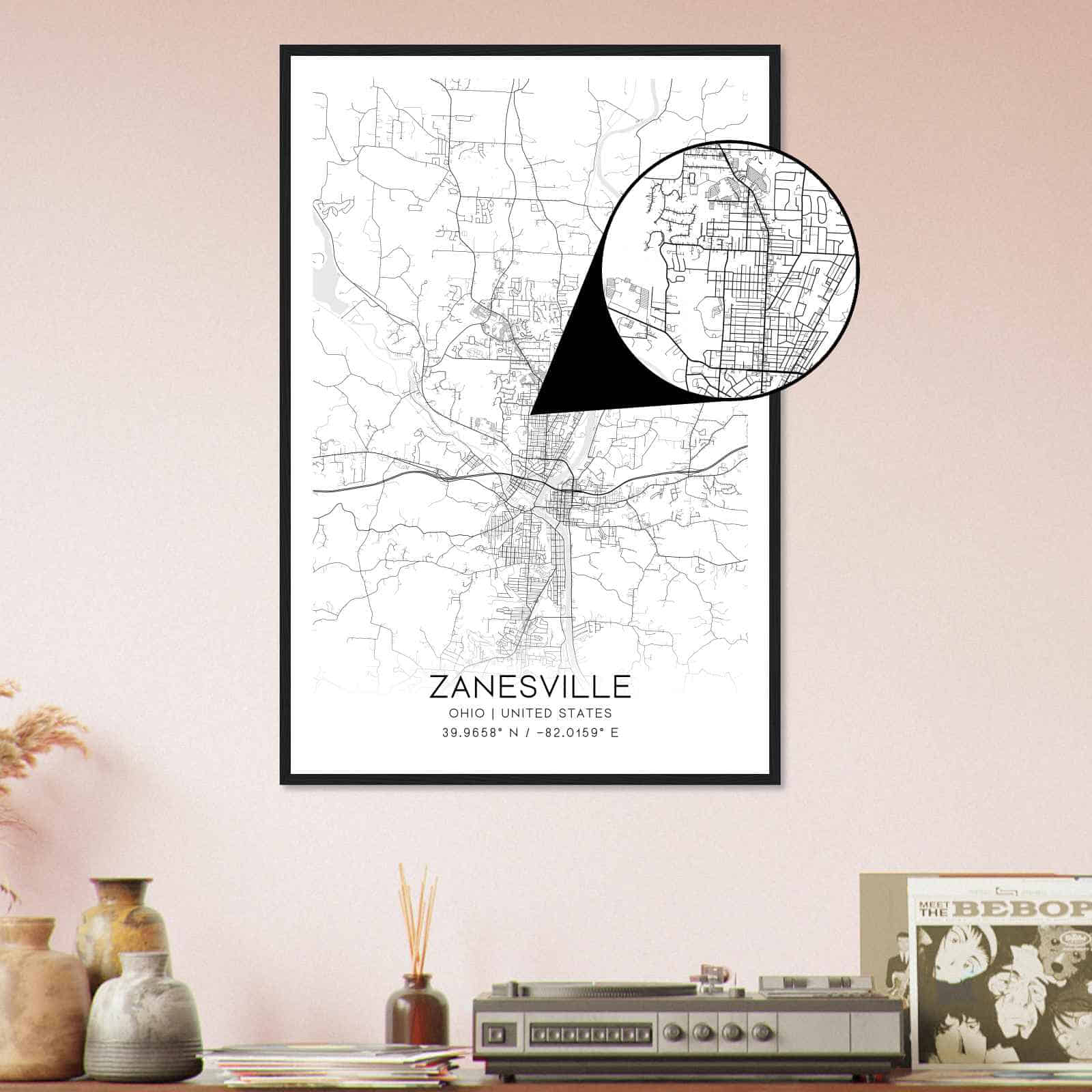 Deerfield Kansas Map Poster, Modern Home Decor Wall Art Print (Copy)