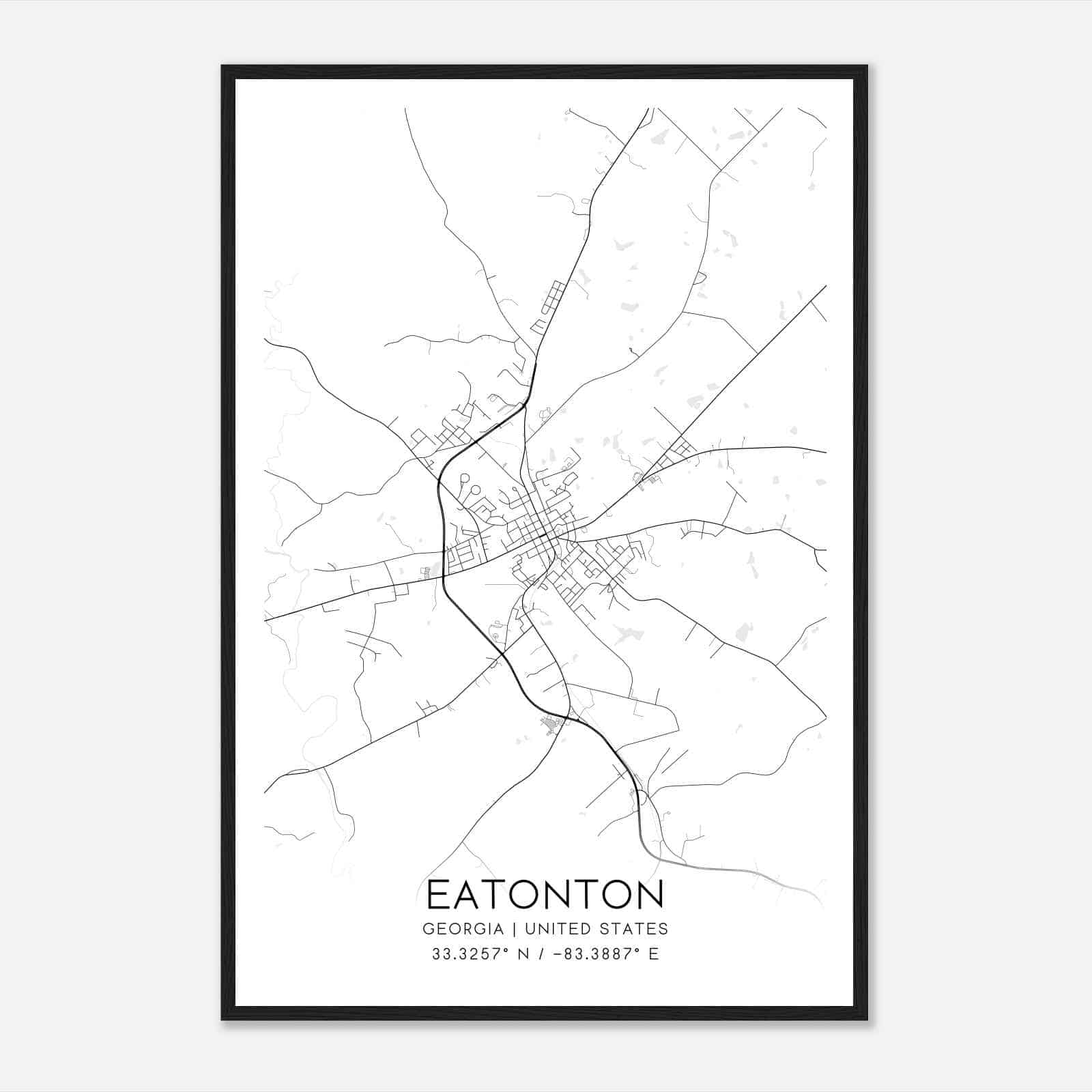Eatonton Georgia Map Poster, Modern Home Decor Wall Art Print Eatonton Georgia Map Poster, Modern Home Decor Wall Art Print