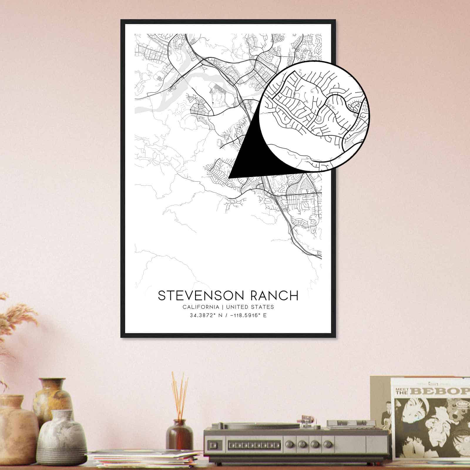 Deerfield Kansas Map Poster, Modern Home Decor Wall Art Print (Copy)