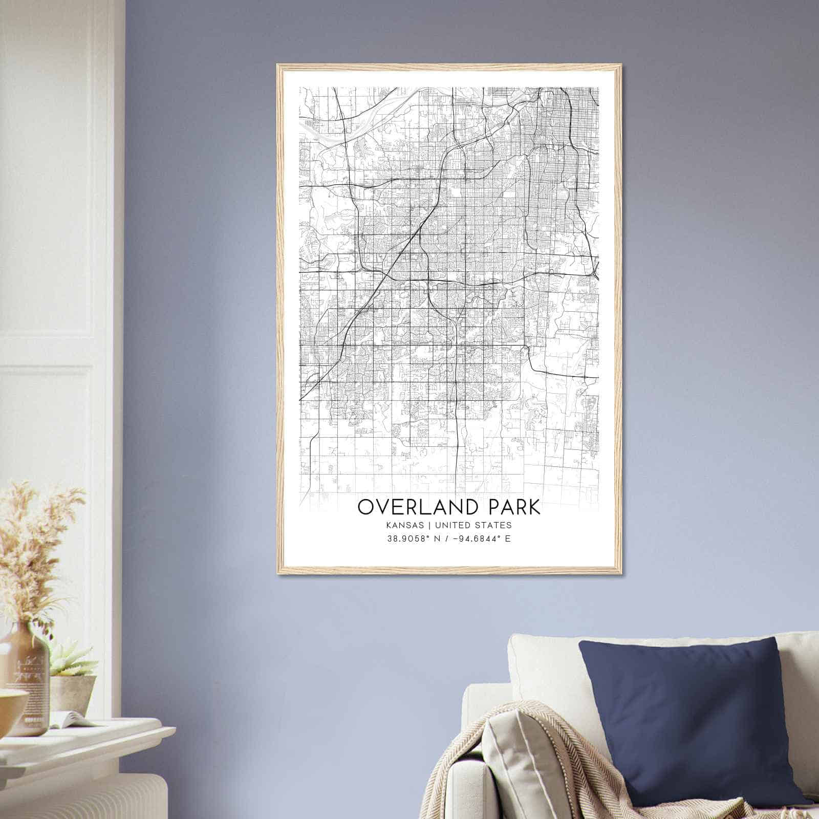 Deerfield Kansas Map Poster, Modern Home Decor Wall Art Print (Copy)