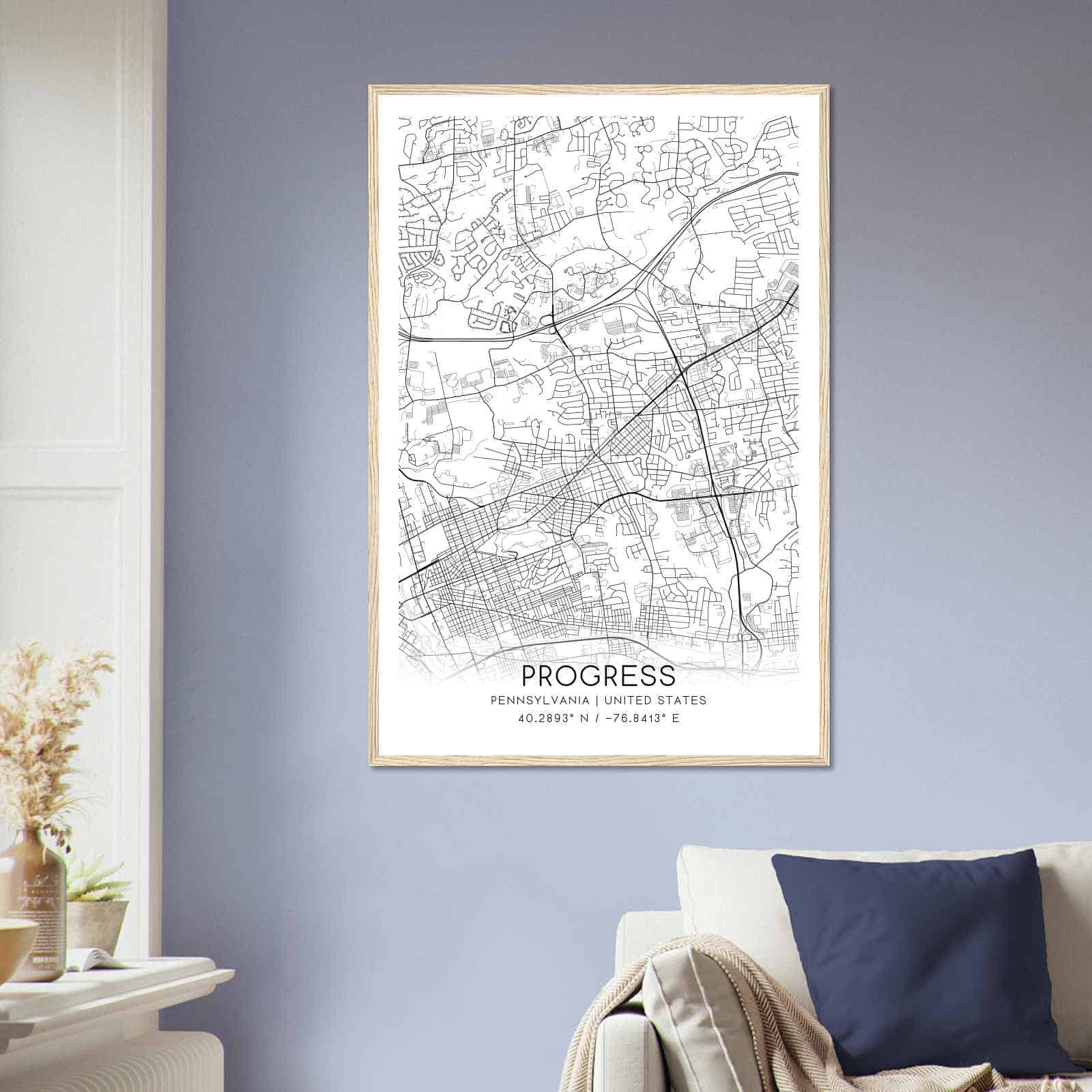 Deerfield Kansas Map Poster, Modern Home Decor Wall Art Print (Copy)