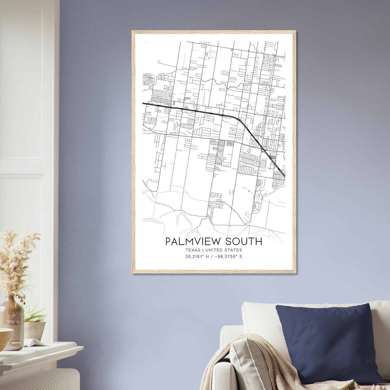 Deerfield Kansas Map Poster, Modern Home Decor Wall Art Print (Copy)