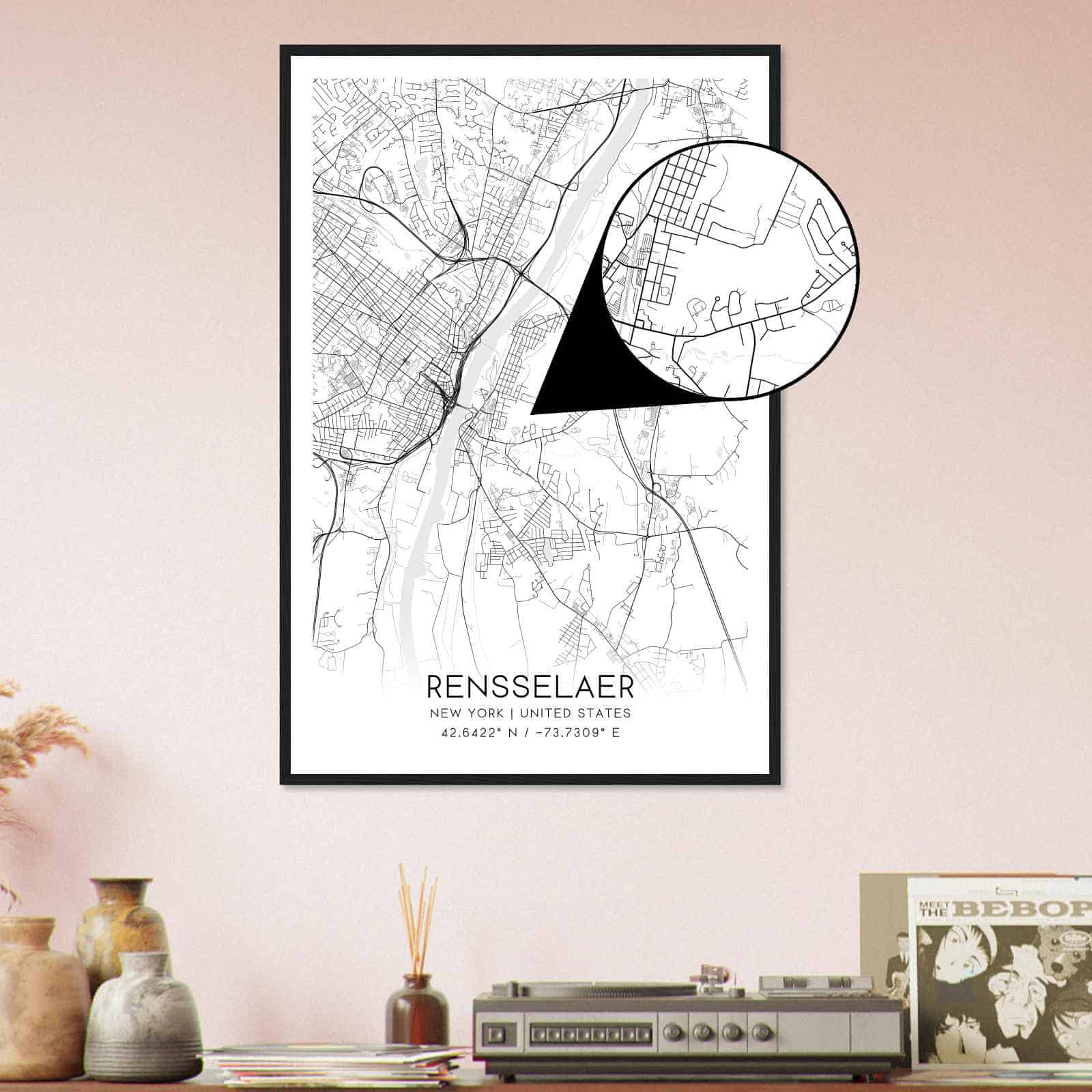Deerfield Kansas Map Poster, Modern Home Decor Wall Art Print (Copy)