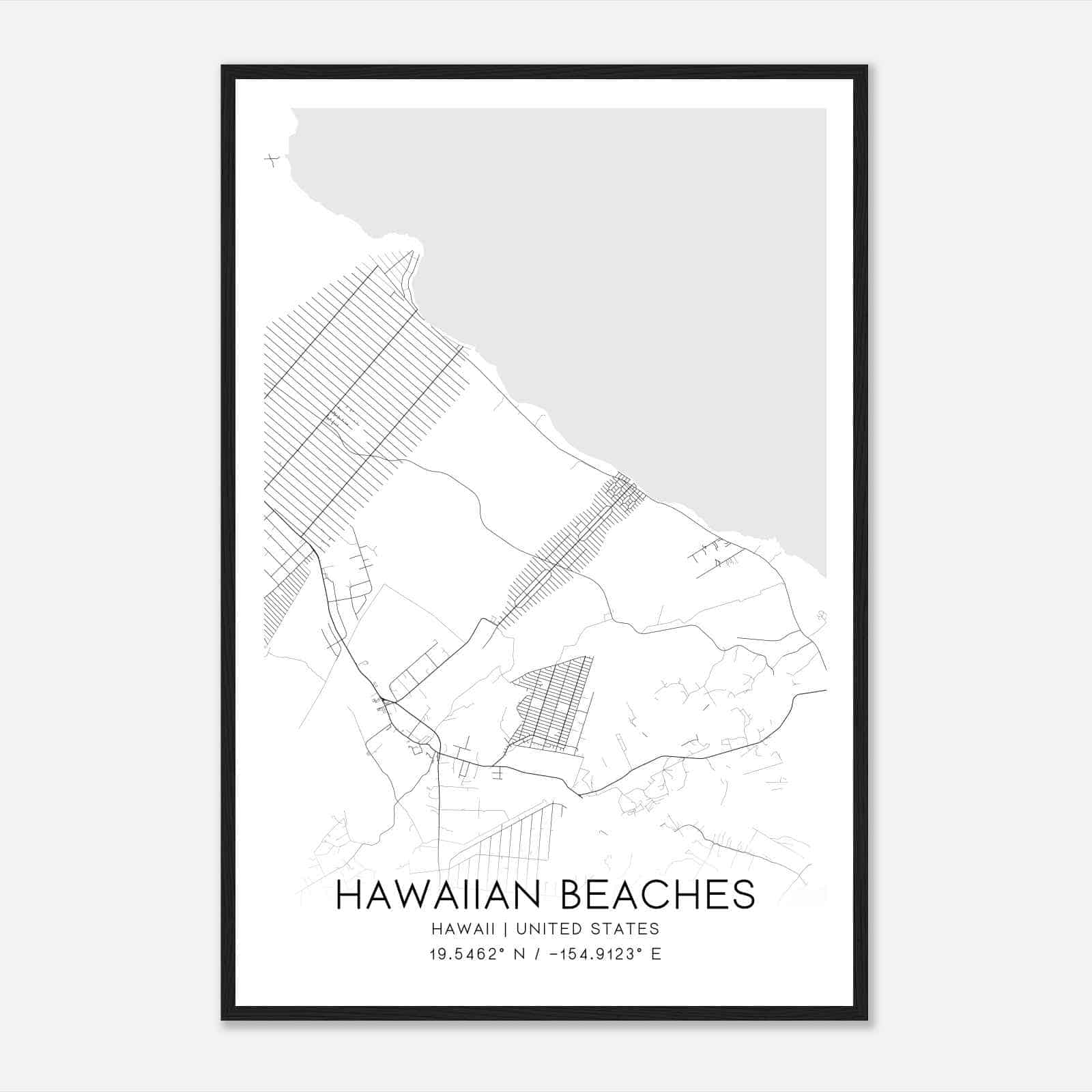 Hawaiian Beaches Hawaii Map Poster, Modern Home Decor Wall Art Print Hawaiian Beaches Hawaii Map Poster, Modern Home Decor Wall Art Print