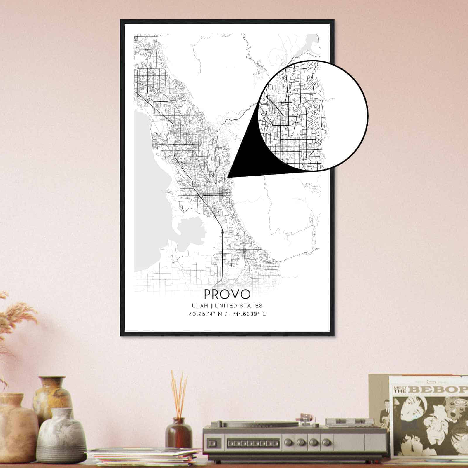 Deerfield Kansas Map Poster, Modern Home Decor Wall Art Print (Copy)