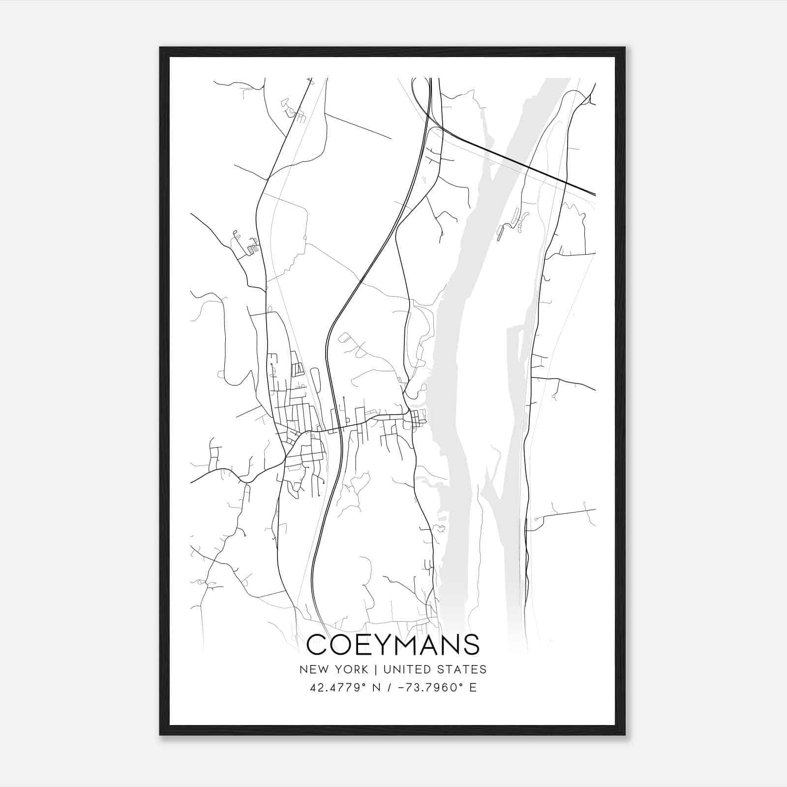 Coeymans New York Map Poster, Modern Home Decor Wall Art Print