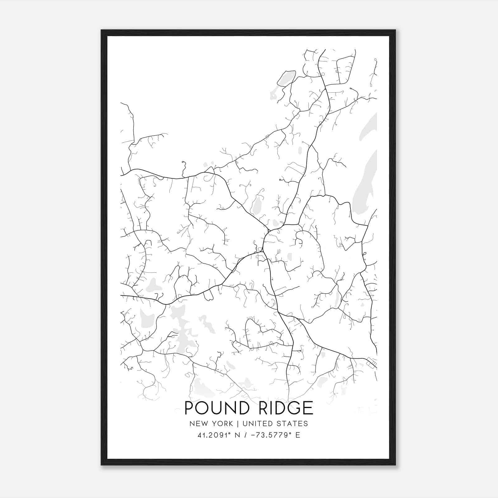 Pound Ridge New York Map Poster, Modern Home Decor Wall Art Print Pound Ridge New York Map Poster, Modern Home Decor Wall Art Print