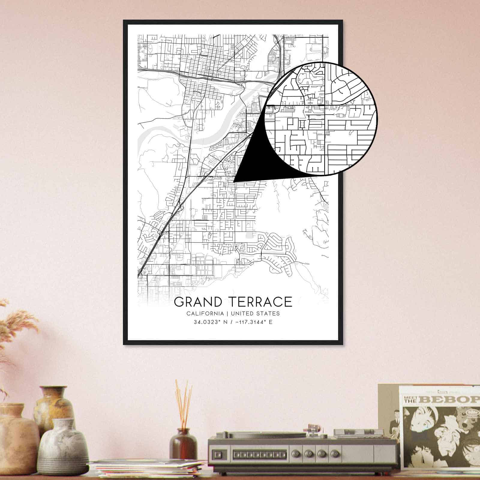 Deerfield Kansas Map Poster, Modern Home Decor Wall Art Print (Copy)