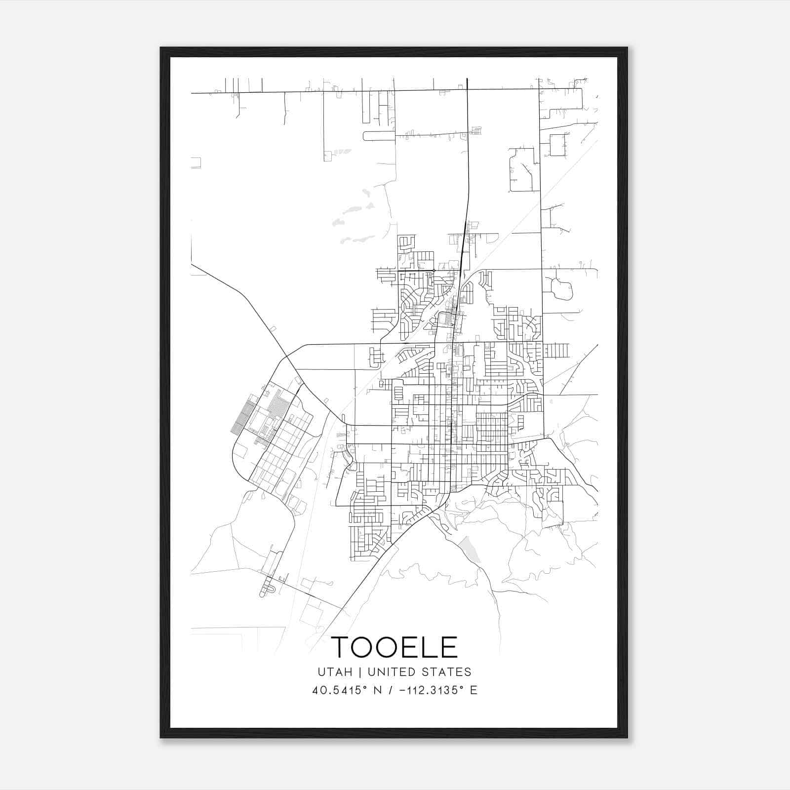 Tooele Utah Map Poster, Modern Home Decor Wall Art Print Tooele Utah Map Poster, Modern Home Decor Wall Art Print