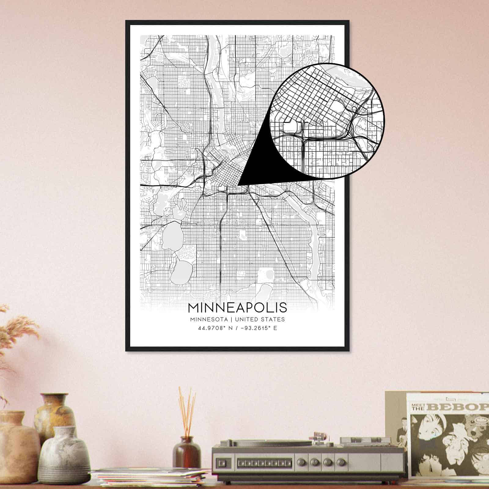 Deerfield Kansas Map Poster, Modern Home Decor Wall Art Print (Copy)