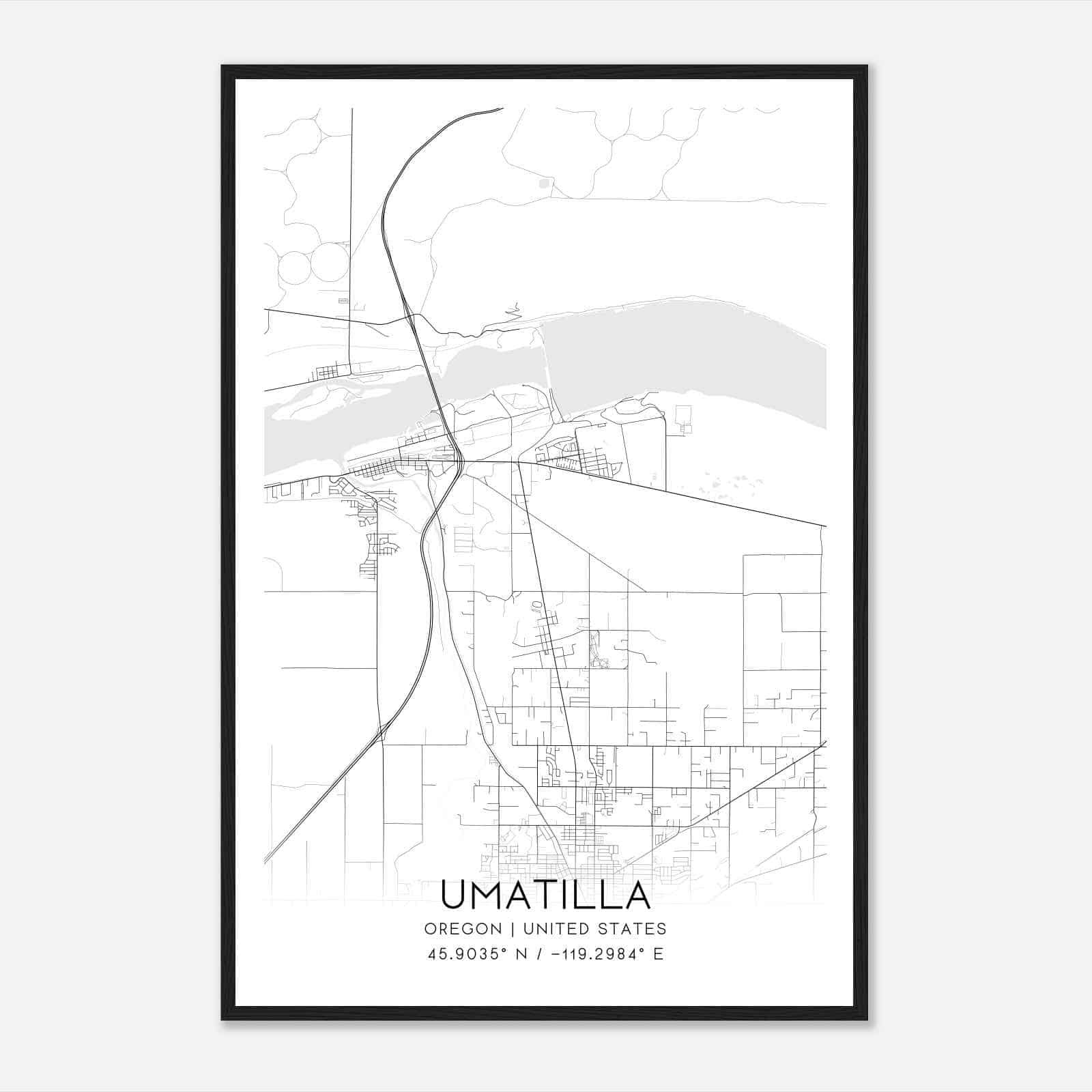 Umatilla Oregon Map Poster, Modern Home Decor Wall Art Print Umatilla Oregon Map Poster, Modern Home Decor Wall Art Print