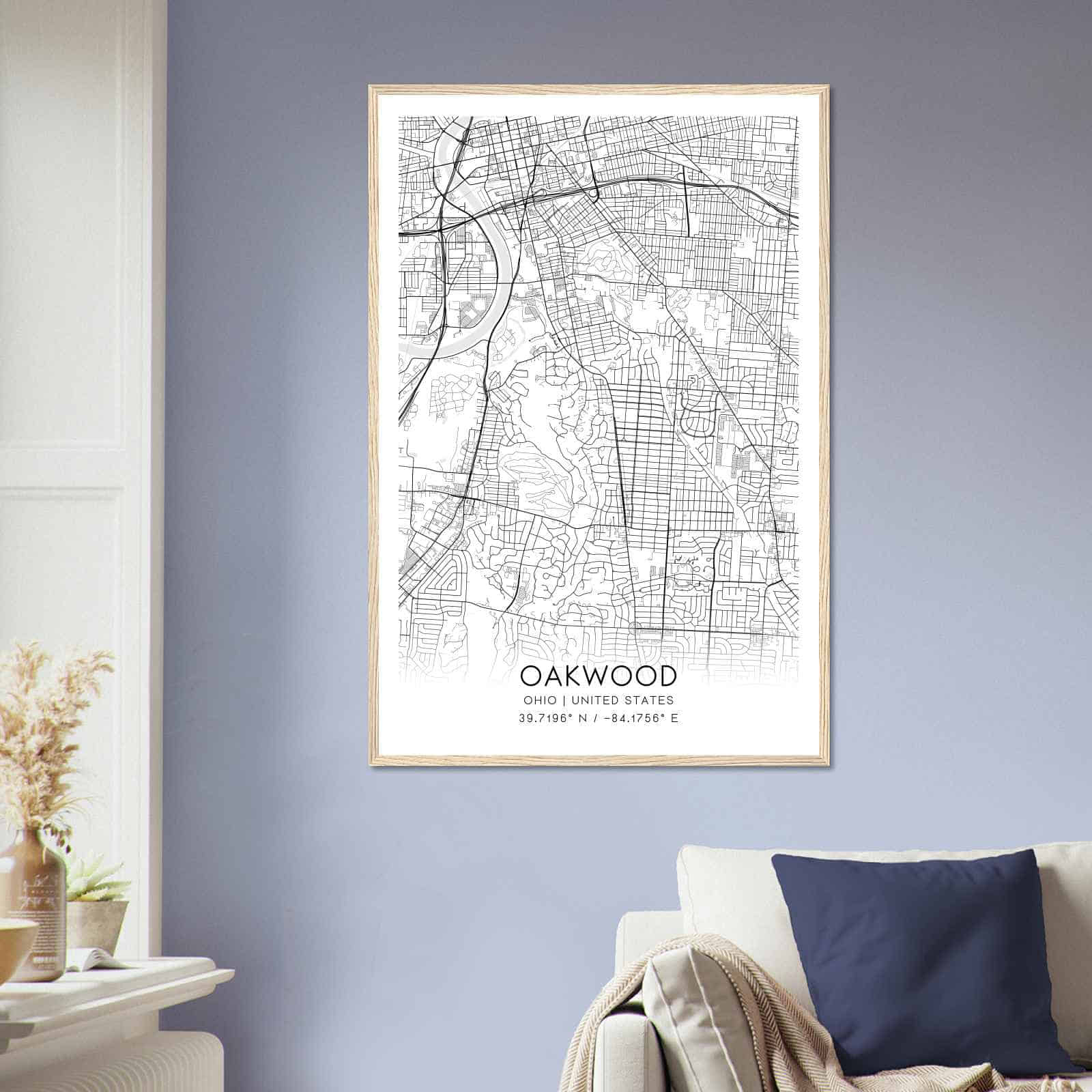 Deerfield Kansas Map Poster, Modern Home Decor Wall Art Print (Copy)