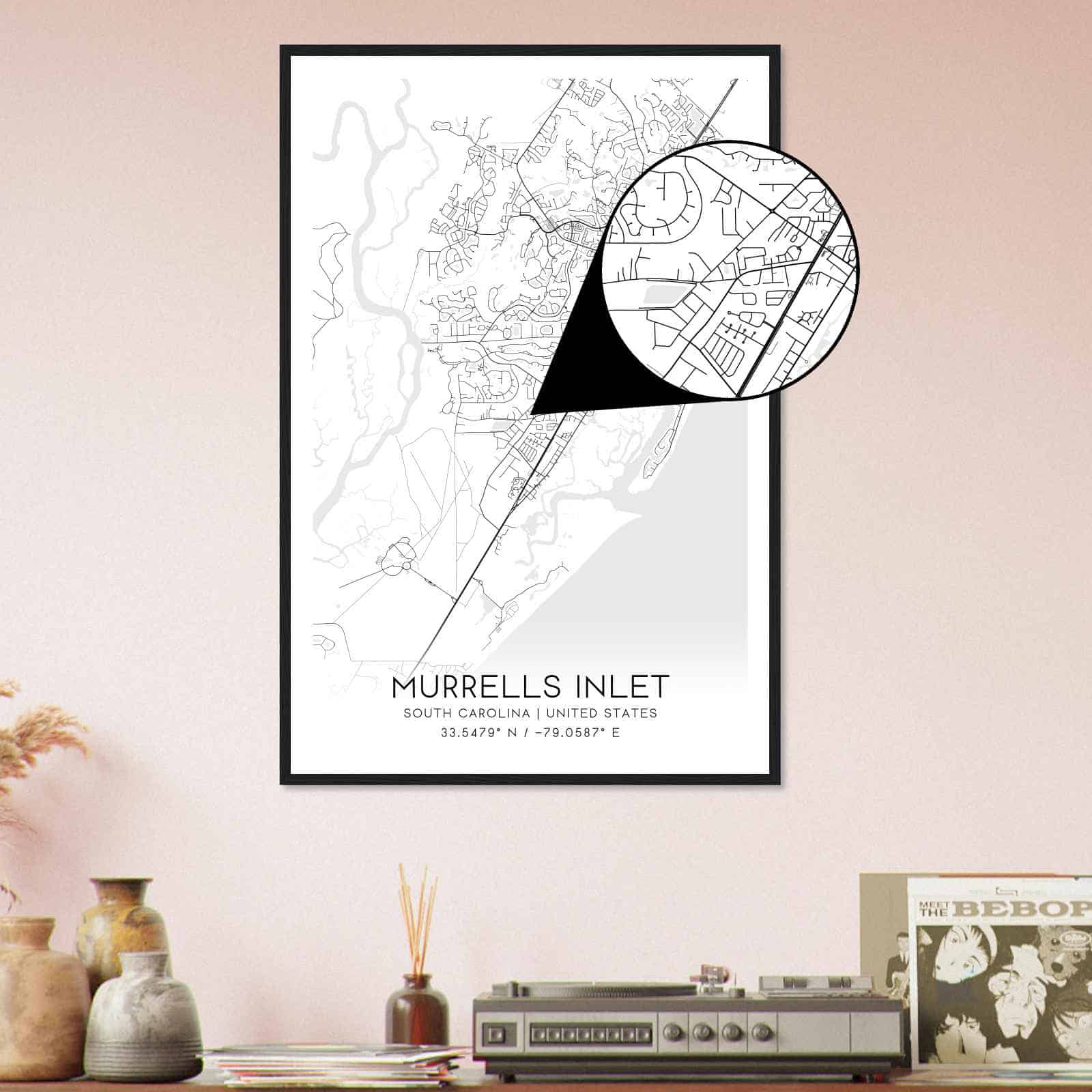 Deerfield Kansas Map Poster, Modern Home Decor Wall Art Print (Copy)
