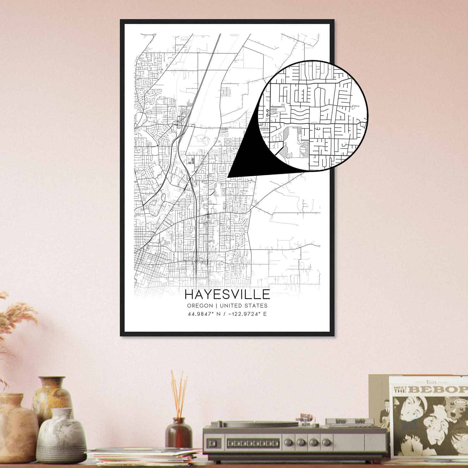Deerfield Kansas Map Poster, Modern Home Decor Wall Art Print (Copy)
