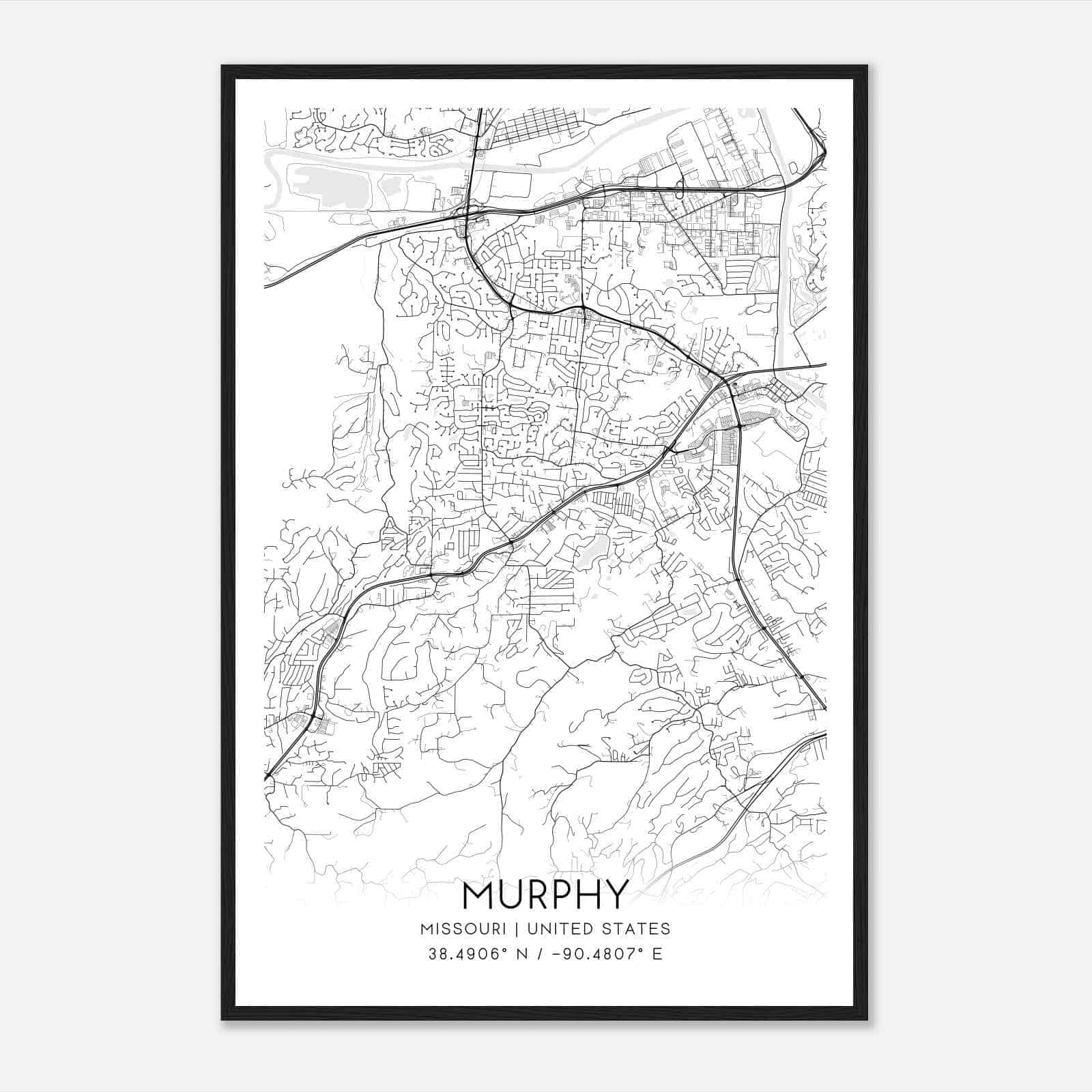 Murphy Missouri Map Poster, Modern Home Decor Wall Art Print
