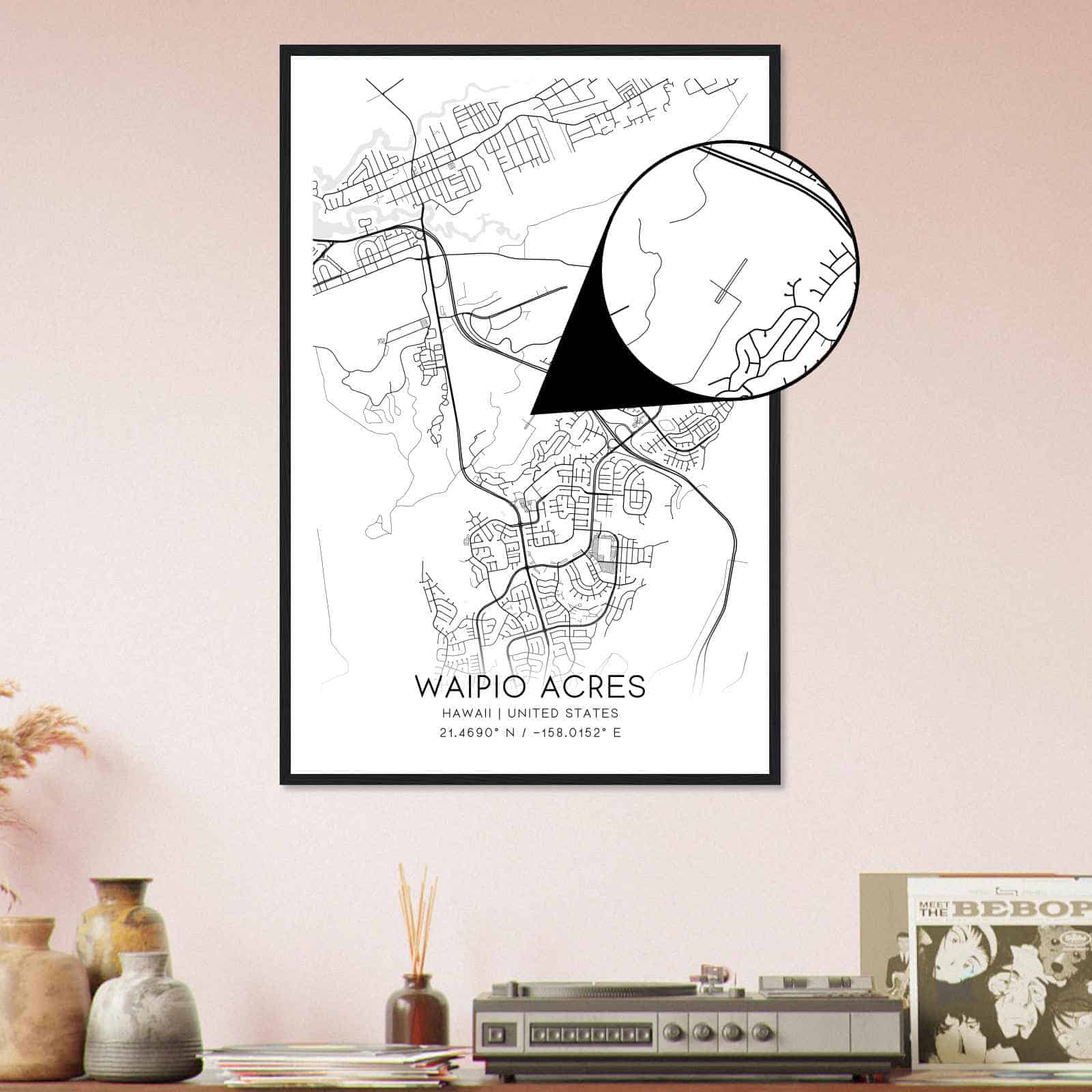 Deerfield Kansas Map Poster, Modern Home Decor Wall Art Print (Copy)