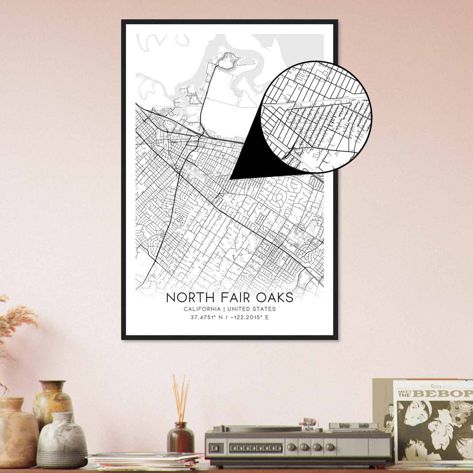 Deerfield Kansas Map Poster, Modern Home Decor Wall Art Print (Copy)