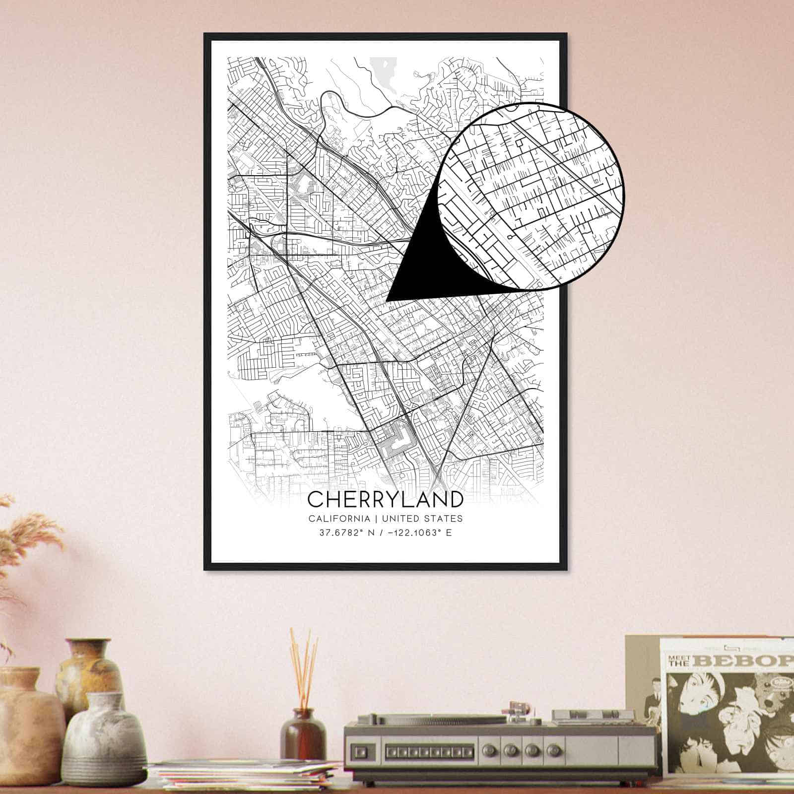 Deerfield Kansas Map Poster, Modern Home Decor Wall Art Print (Copy)