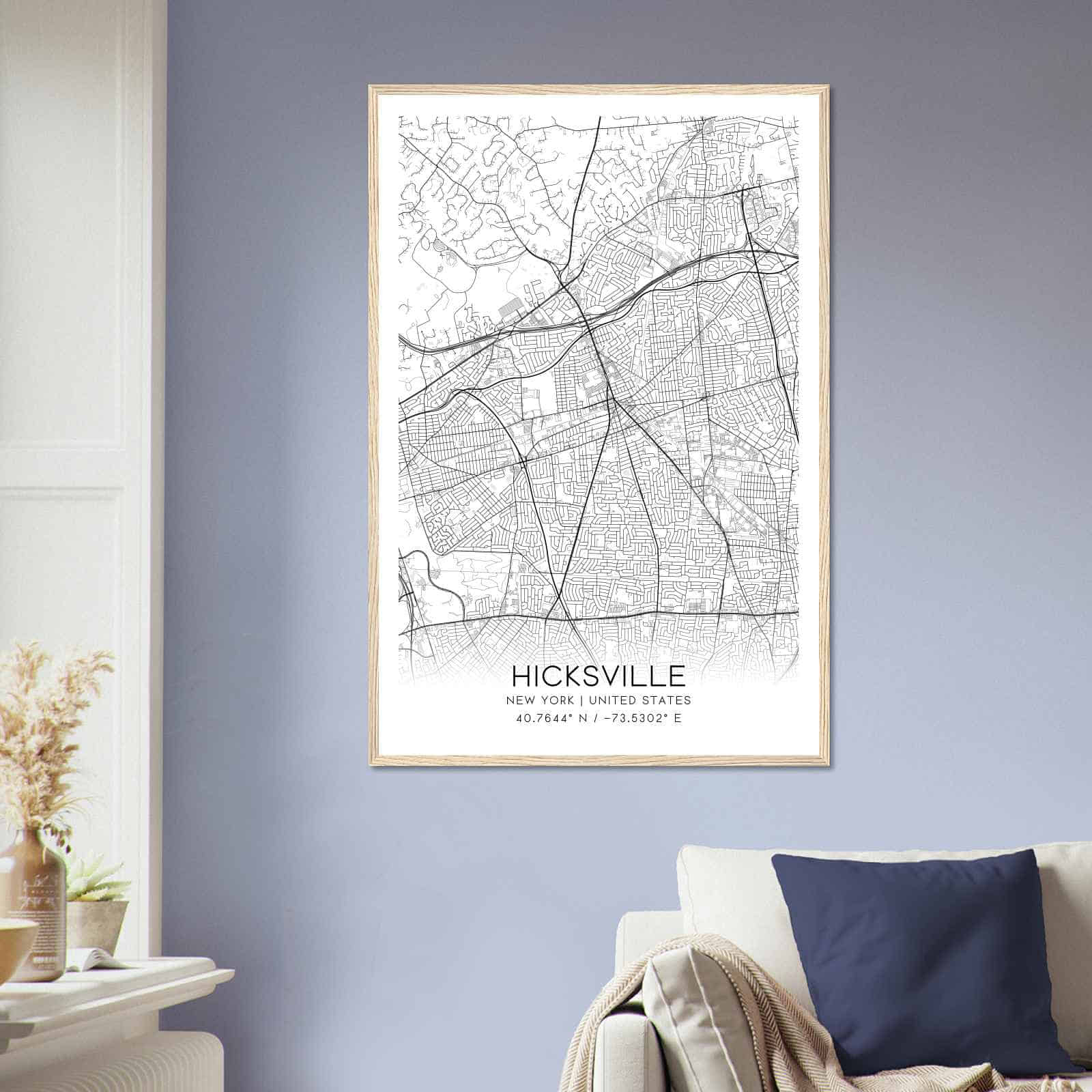 Deerfield Kansas Map Poster, Modern Home Decor Wall Art Print (Copy)