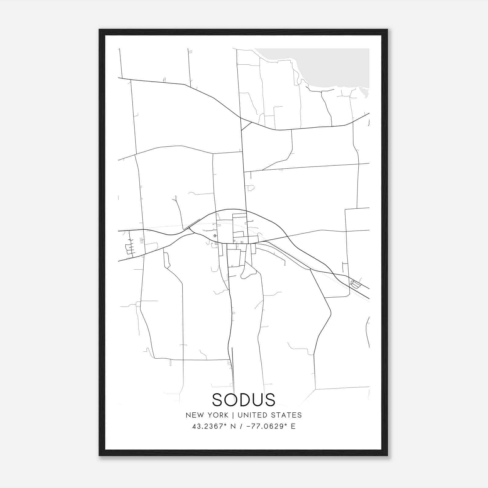 Sodus New York Map Poster, Modern Home Decor Wall Art Print Sodus New York Map Poster, Modern Home Decor Wall Art Print