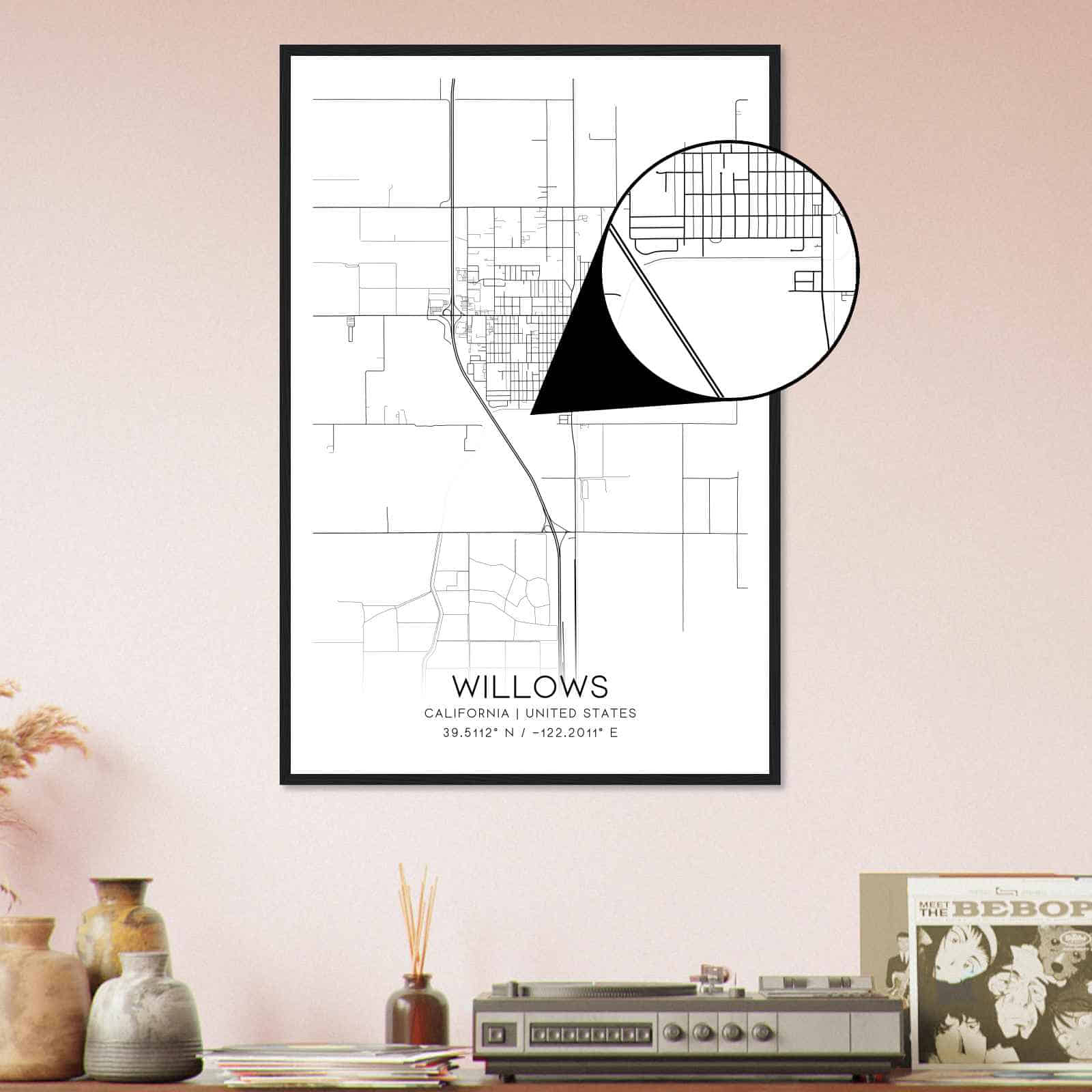 Deerfield Kansas Map Poster, Modern Home Decor Wall Art Print (Copy)