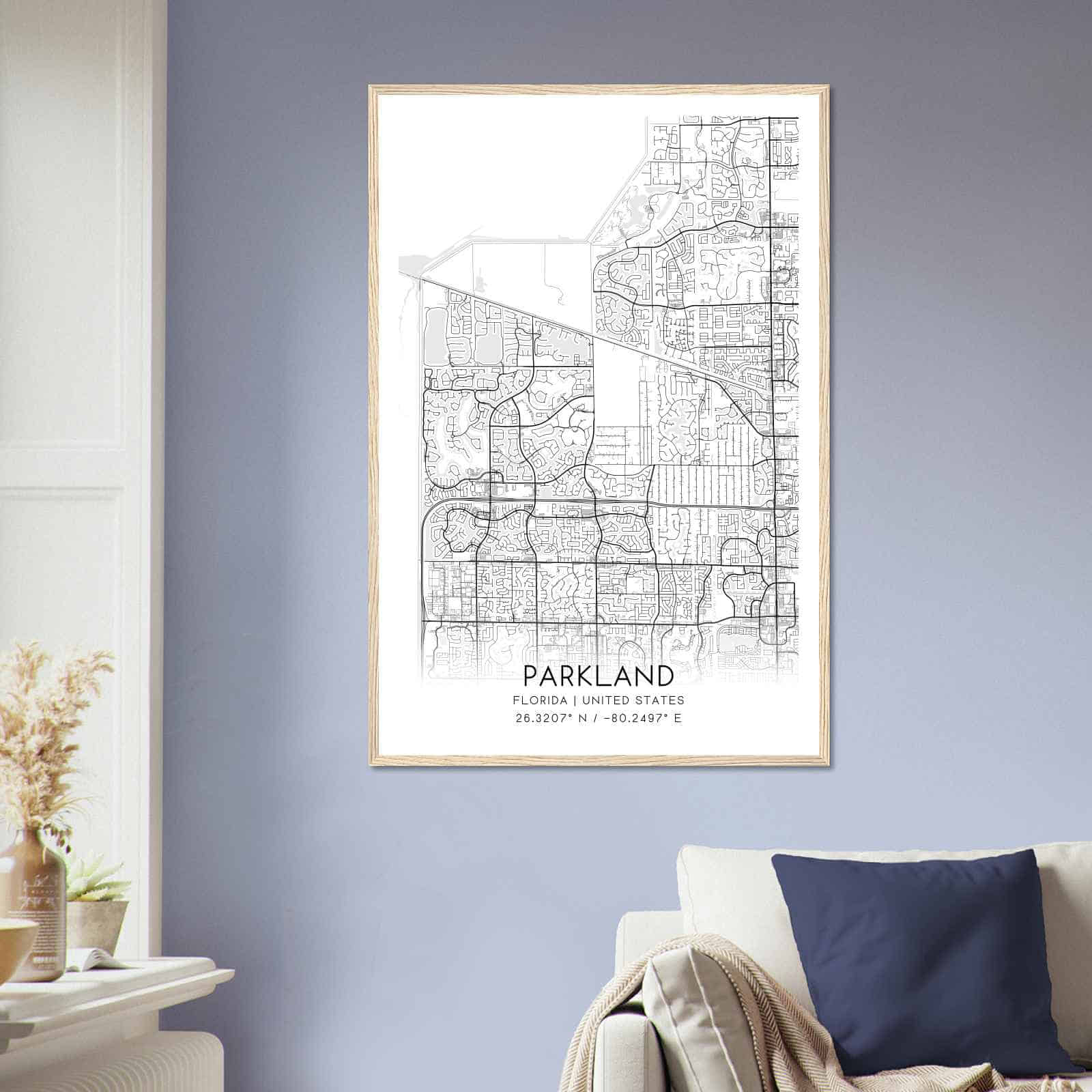 Deerfield Kansas Map Poster, Modern Home Decor Wall Art Print (Copy)