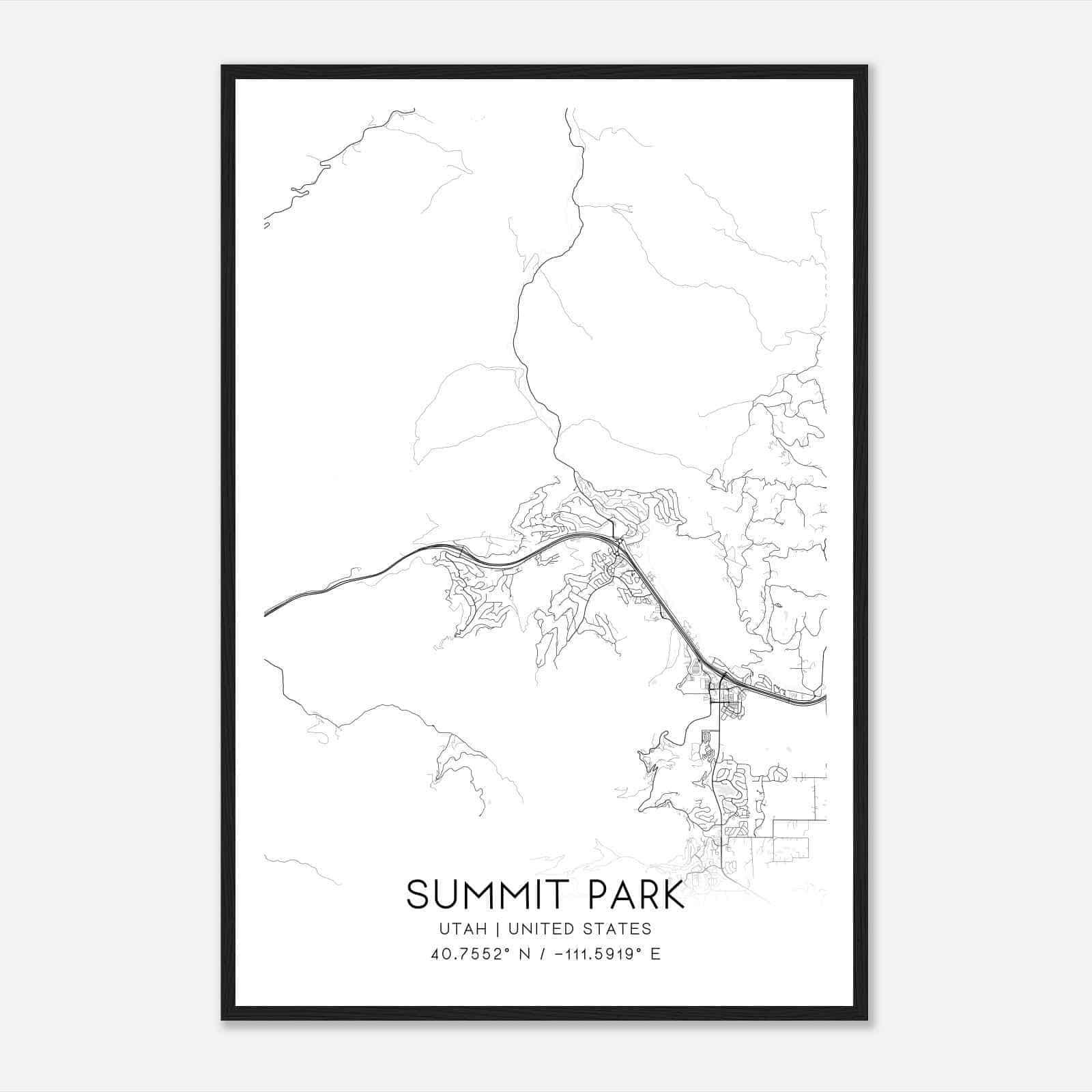 Summit Park Utah Map Poster, Modern Home Decor Wall Art Print Summit Park Utah Map Poster, Modern Home Decor Wall Art Print