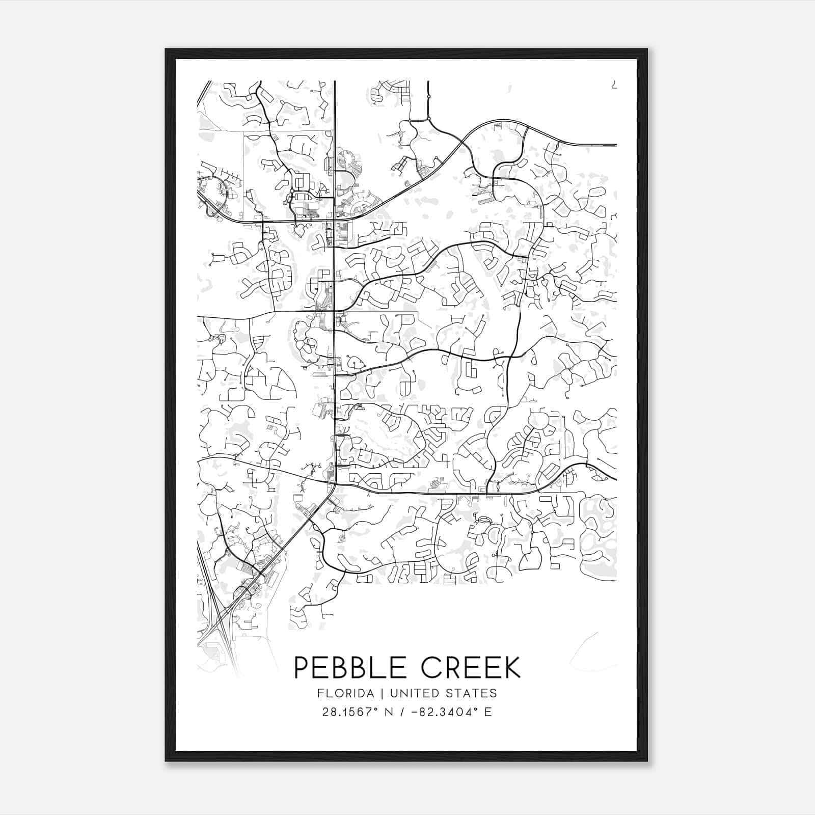 Pebble Creek Florida Map Poster, Modern Home Decor Wall Art Print Pebble Creek Florida Map Poster, Modern Home Decor Wall Art Print