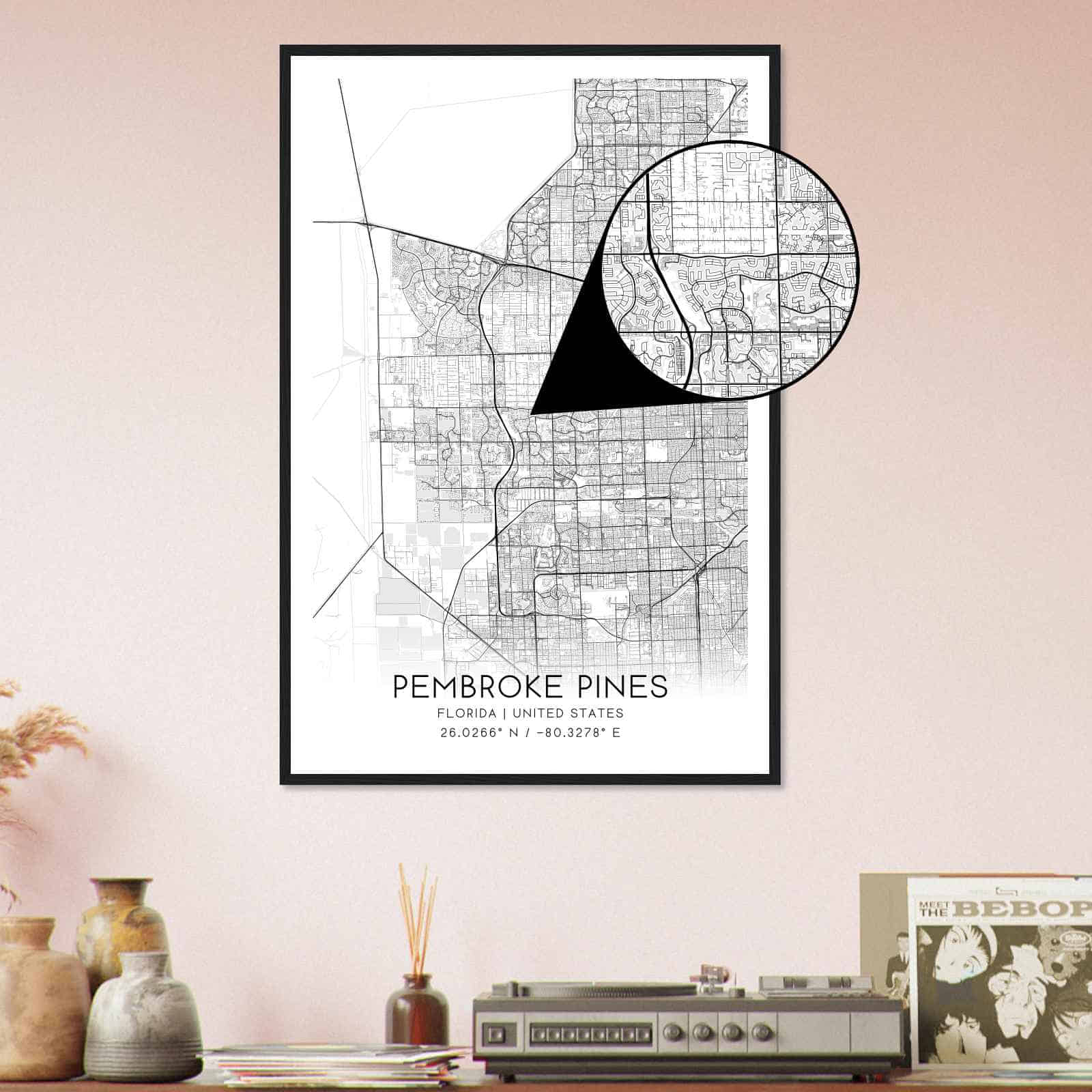 Deerfield Kansas Map Poster, Modern Home Decor Wall Art Print (Copy)