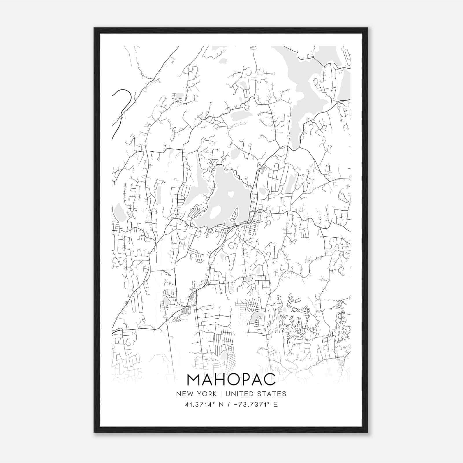 Mahopac New York Map Poster, Modern Home Decor Wall Art Print