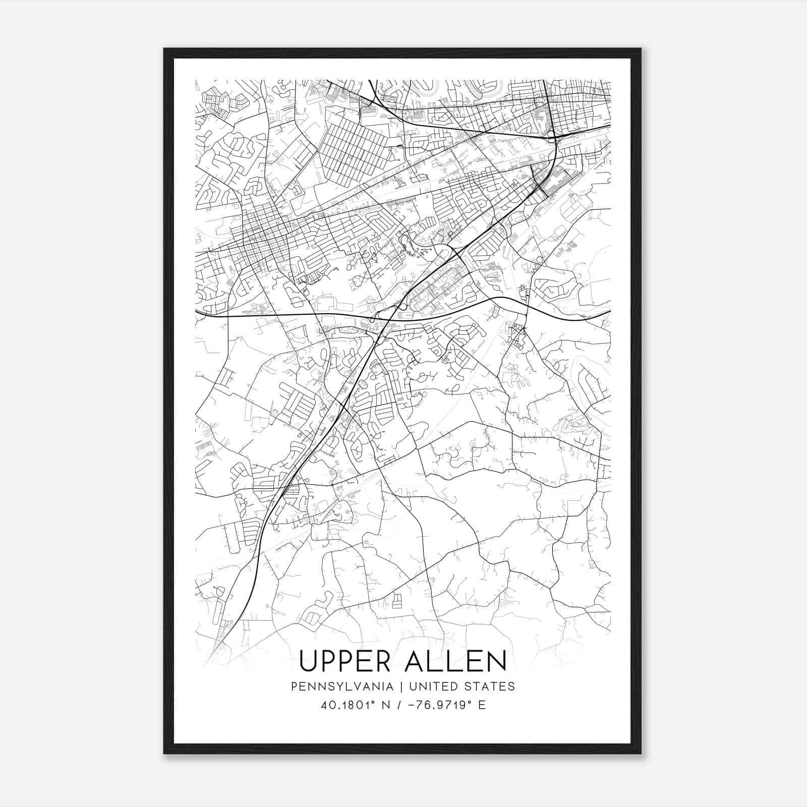 Upper Allen Pennsylvania Map Poster, Modern Home Decor Wall Art Print Upper Allen Pennsylvania Map Poster, Modern Home Decor Wall Art Print