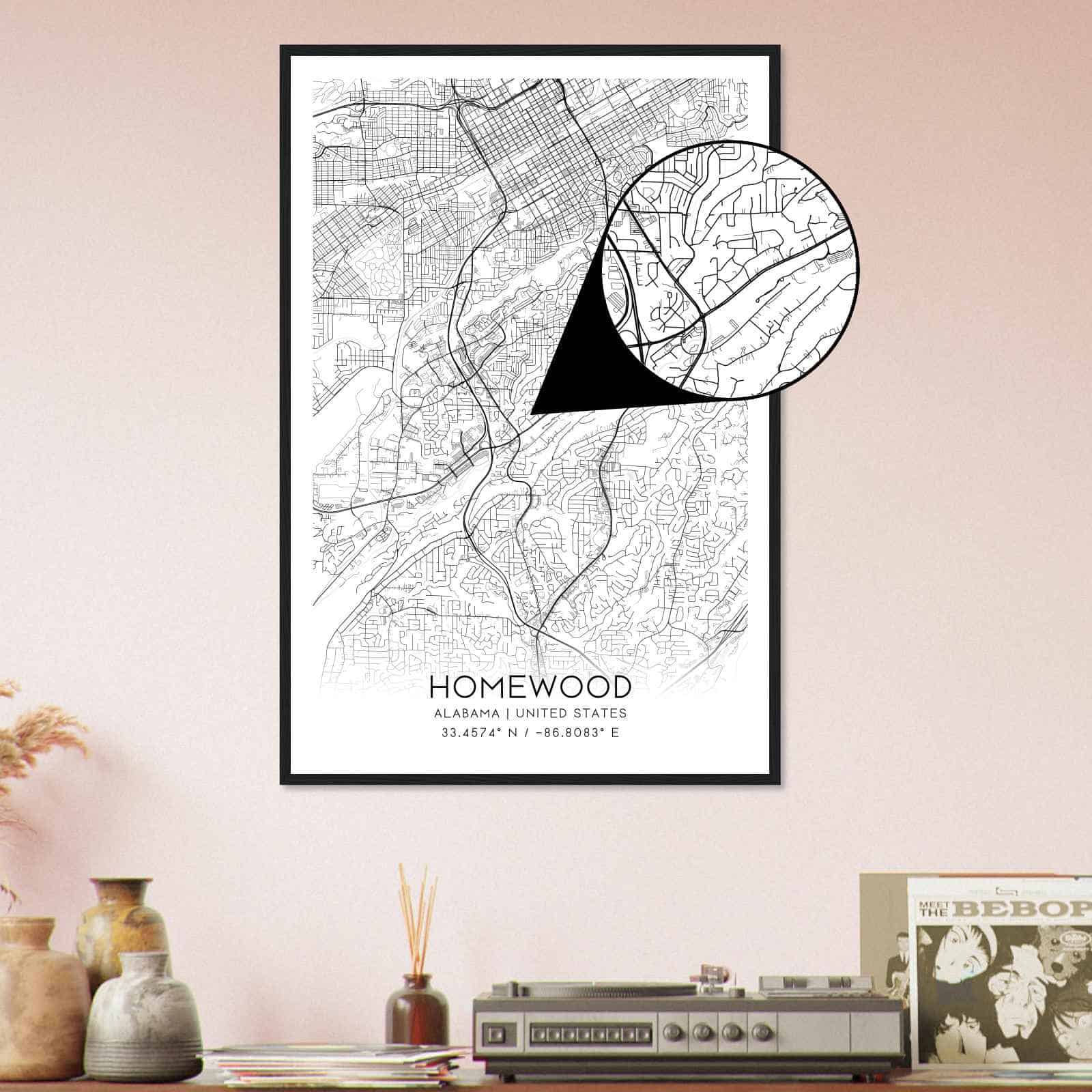 Deerfield Kansas Map Poster, Modern Home Decor Wall Art Print (Copy)