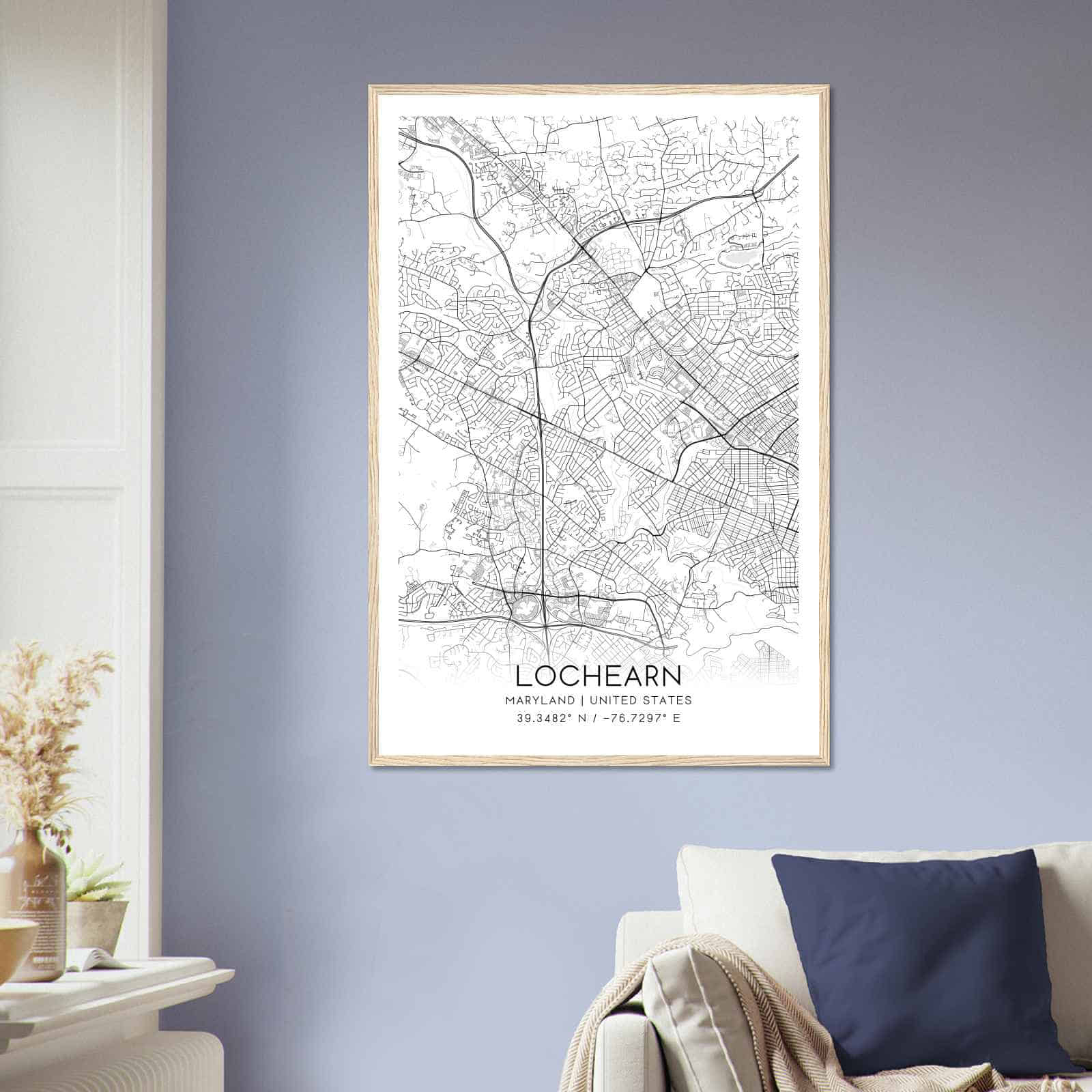 Deerfield Kansas Map Poster, Modern Home Decor Wall Art Print (Copy)