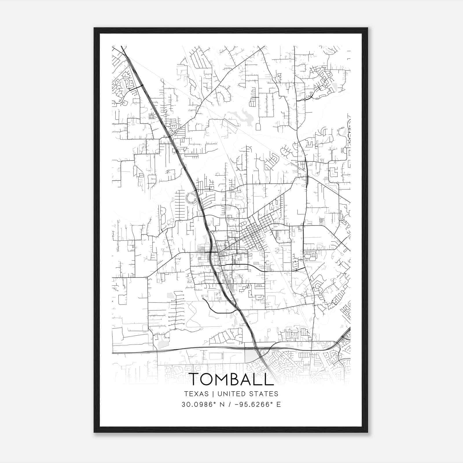 Tomball Texas Map Poster, Modern Home Decor Wall Art Print Tomball Texas Map Poster, Modern Home Decor Wall Art Print