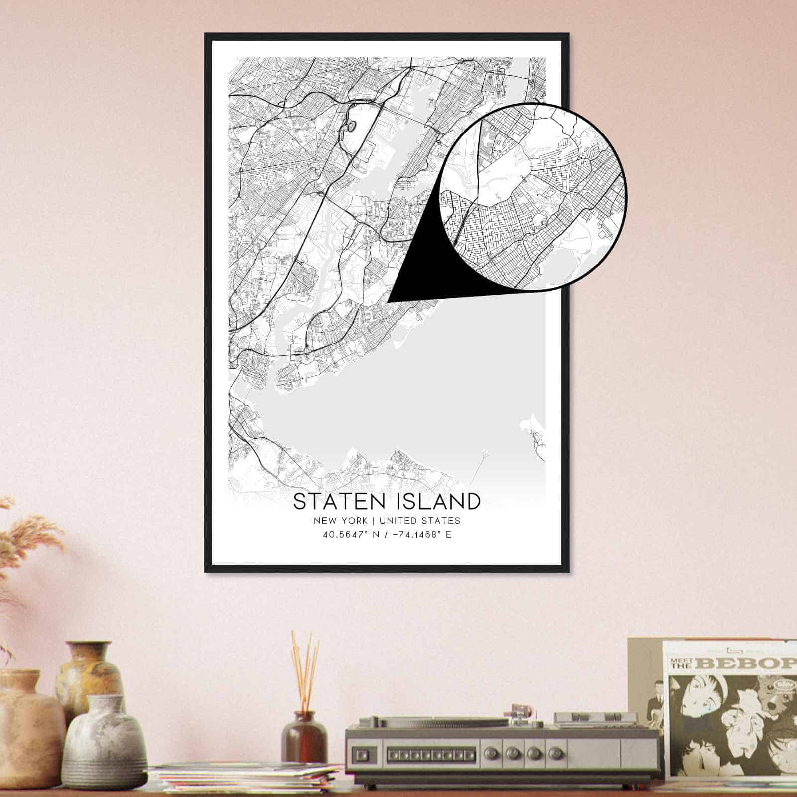 Deerfield Kansas Map Poster, Modern Home Decor Wall Art Print (Copy)