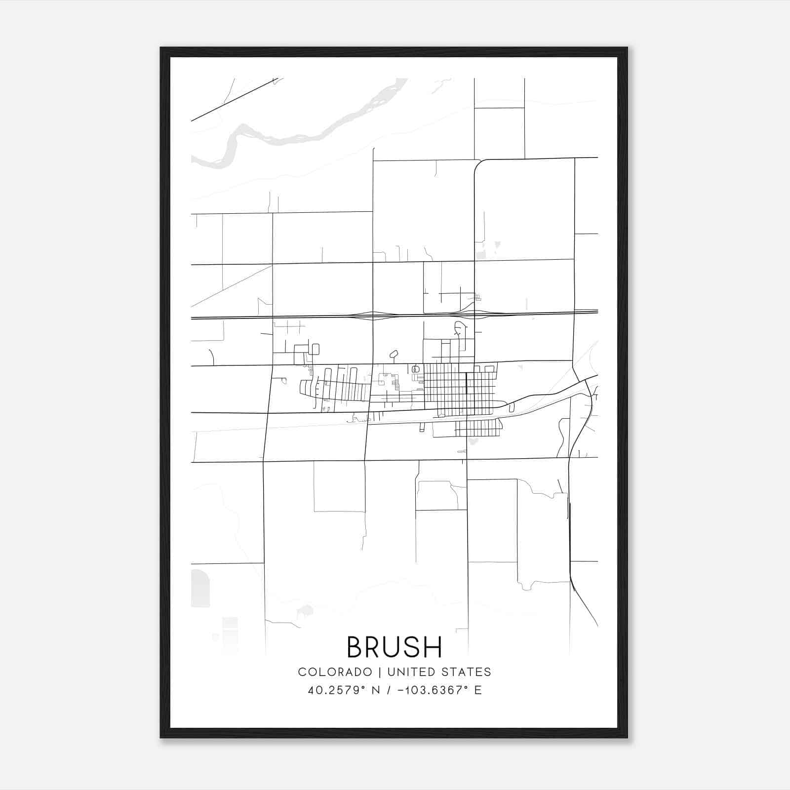 Brush Colorado Map Poster, Modern Home Decor Wall Art Print