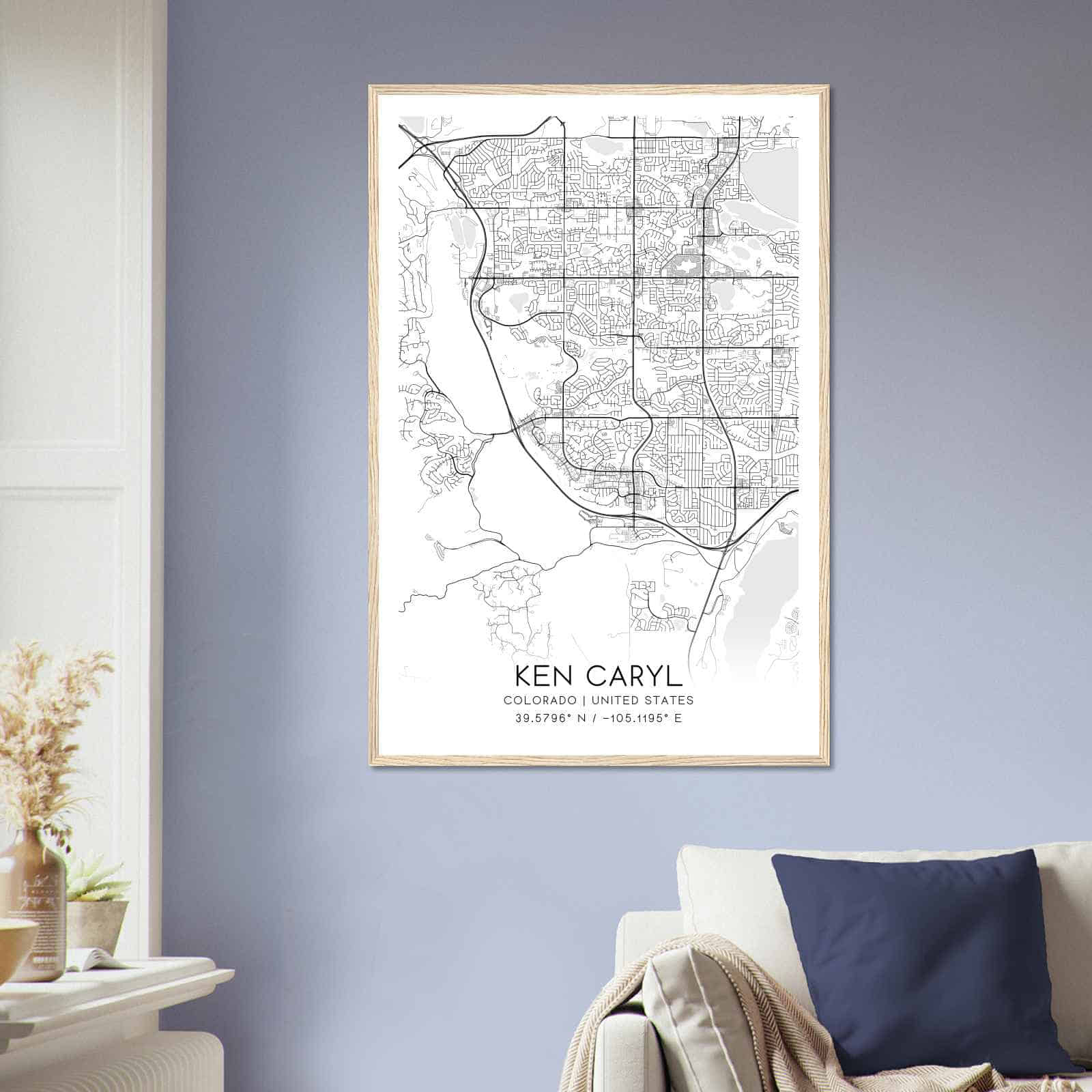 Deerfield Kansas Map Poster, Modern Home Decor Wall Art Print (Copy)