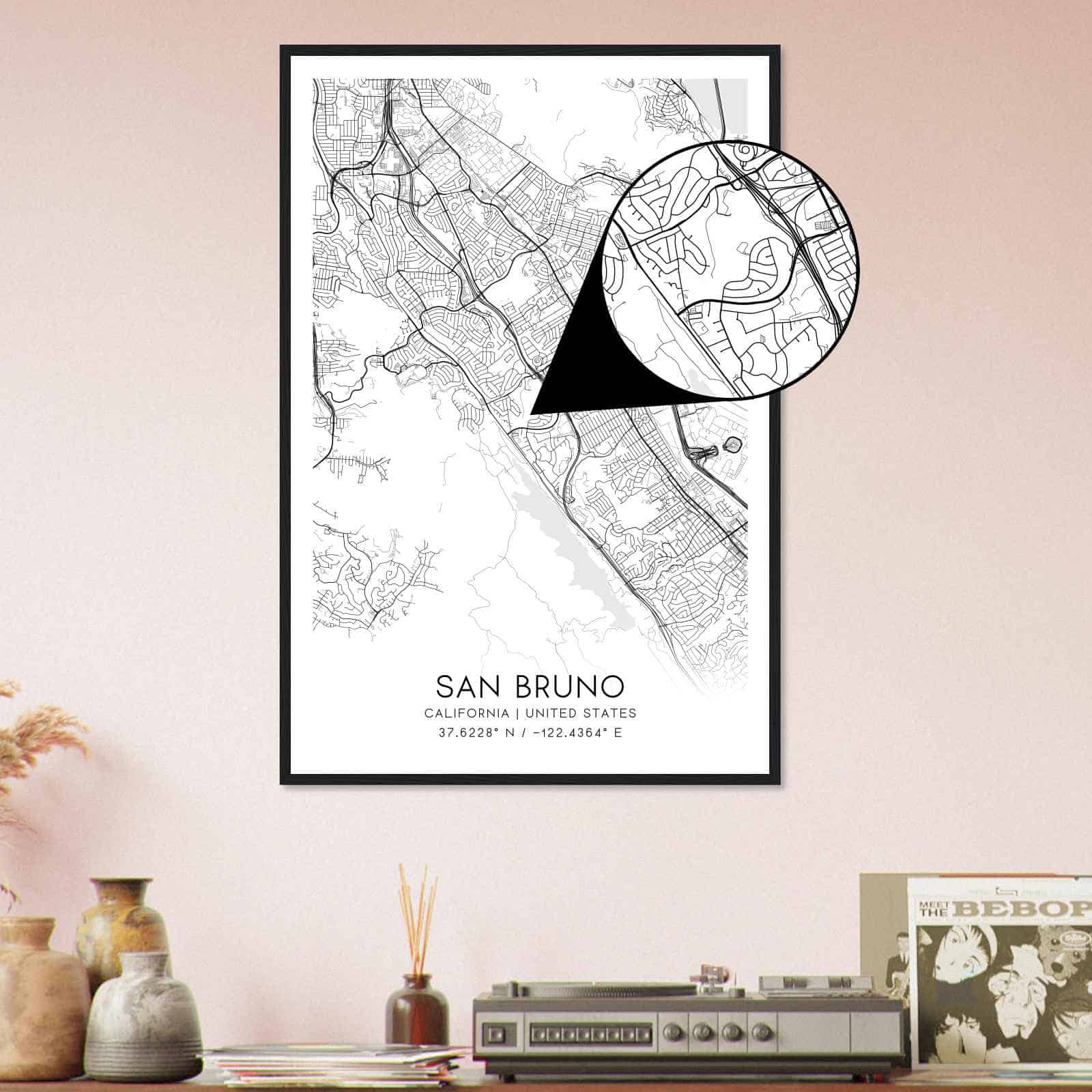 Deerfield Kansas Map Poster, Modern Home Decor Wall Art Print (Copy)