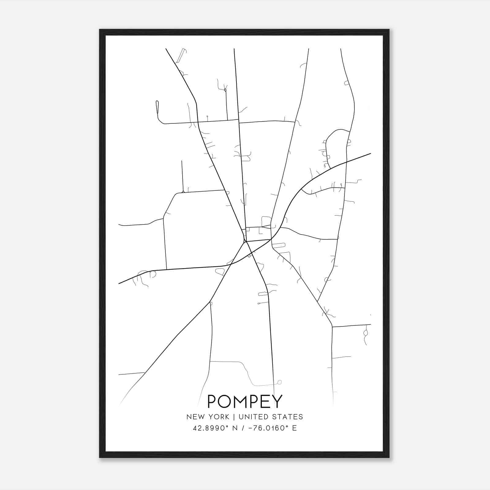 Pompey New York Map Poster, Modern Home Decor Wall Art Print Pompey New York Map Poster, Modern Home Decor Wall Art Print
