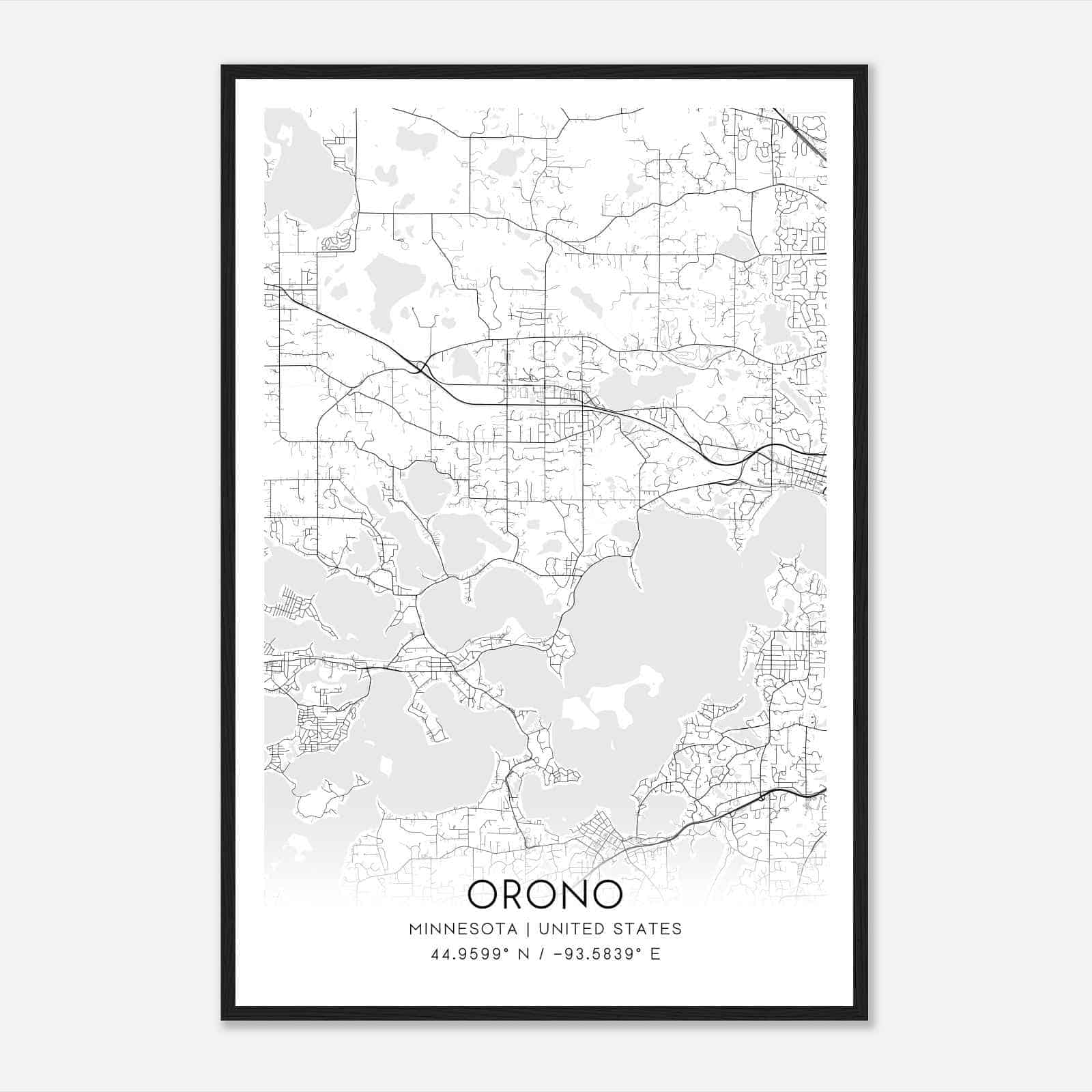 Orono Minnesota Map Poster, Modern Home Decor Wall Art Print