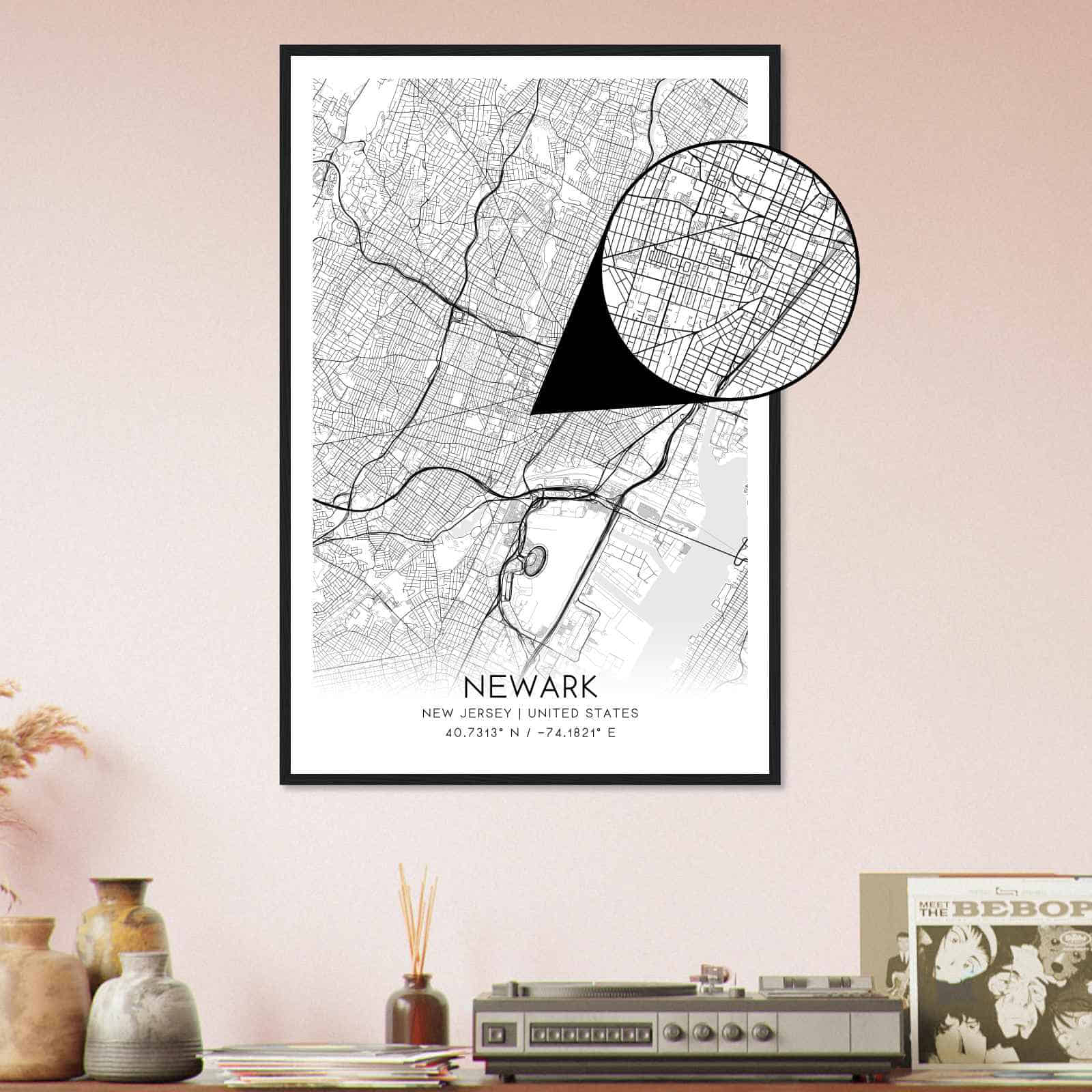 Deerfield Kansas Map Poster, Modern Home Decor Wall Art Print (Copy)