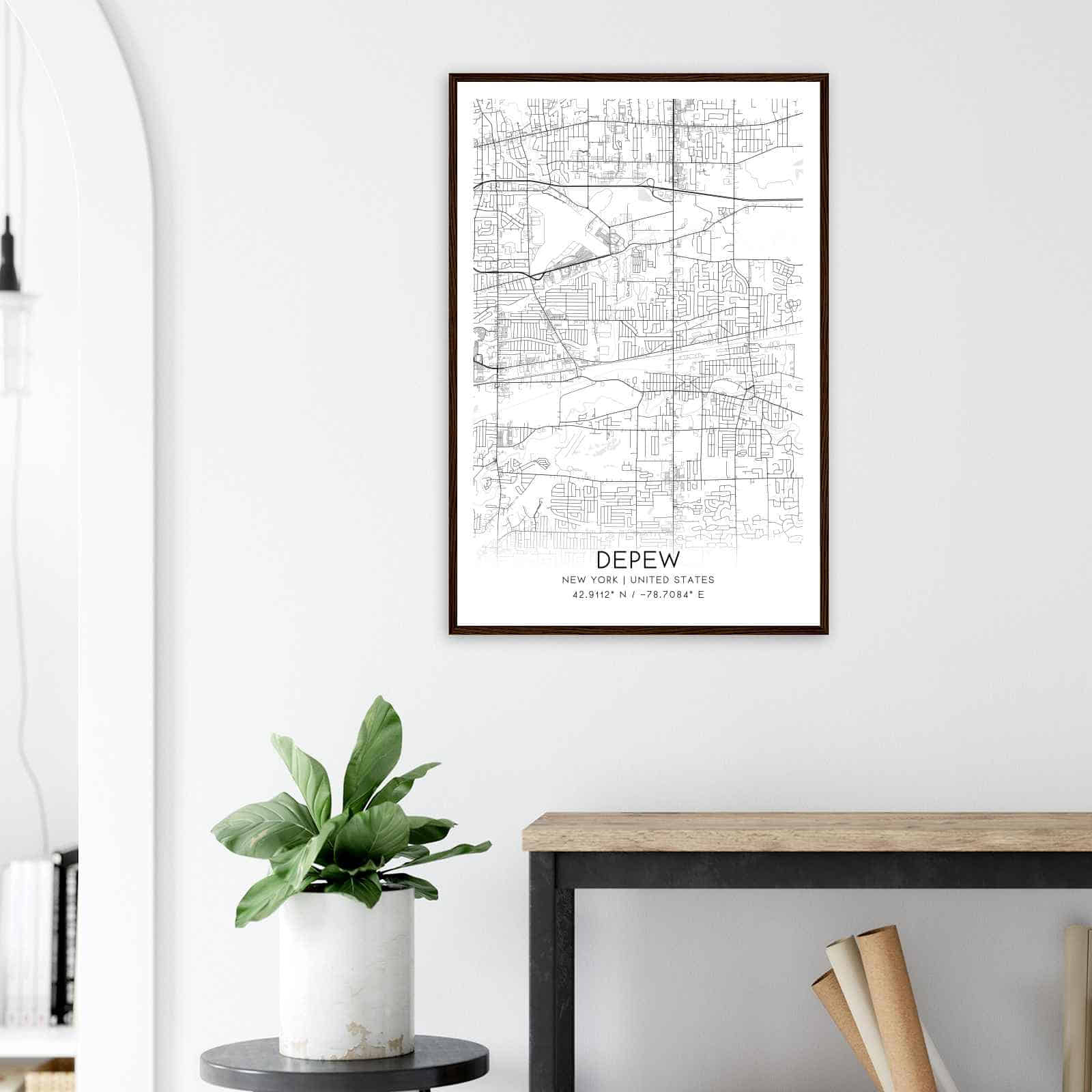 Deerfield Kansas Map Poster, Modern Home Decor Wall Art Print (Copy)
